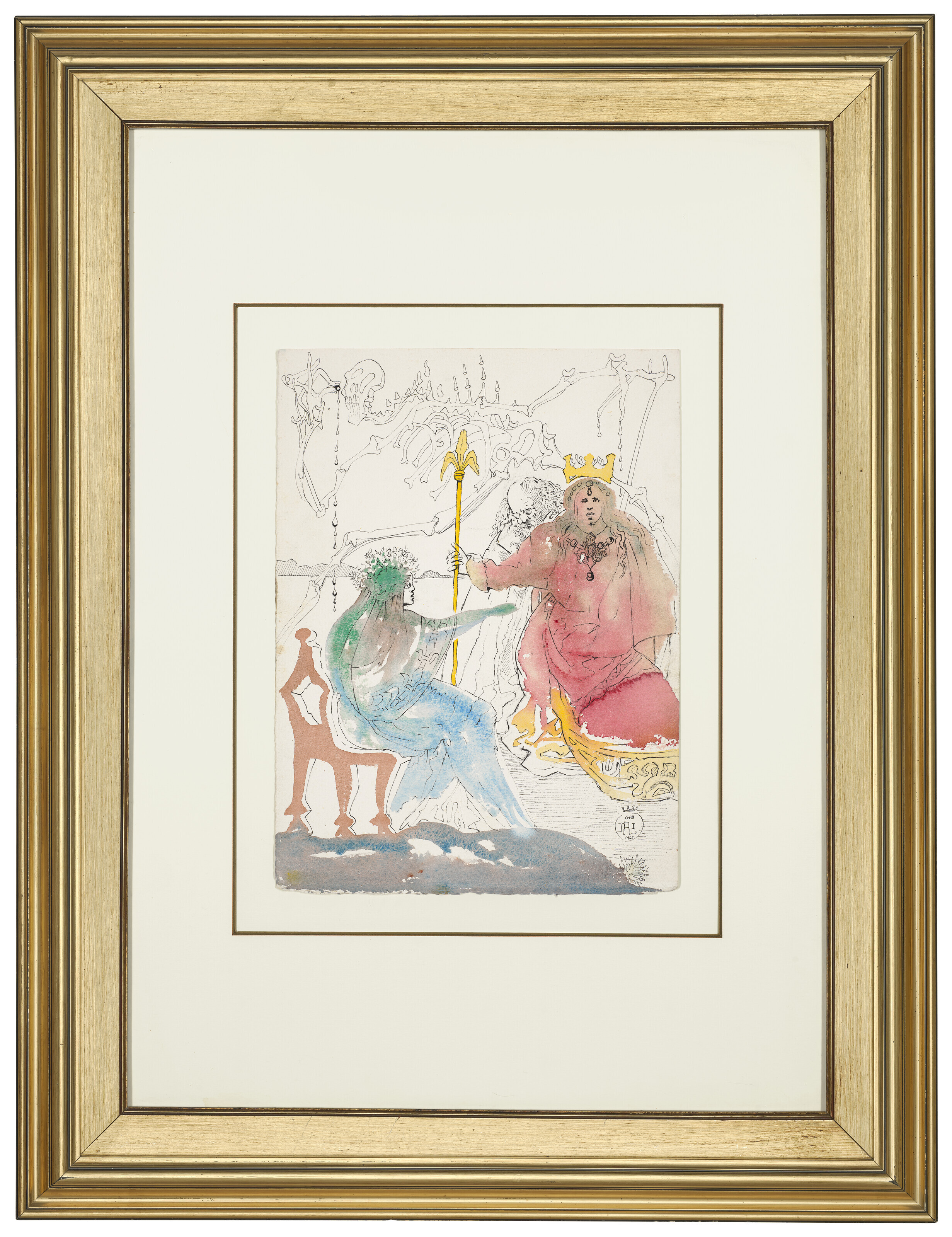 Salvador Dalí — Офелия, король Клавдий и Полоний, призрак короля Гамлета, отец в любви, возрождение легенды о сыне Гамлета (акт II, сцены 1 и 2), изображение 2