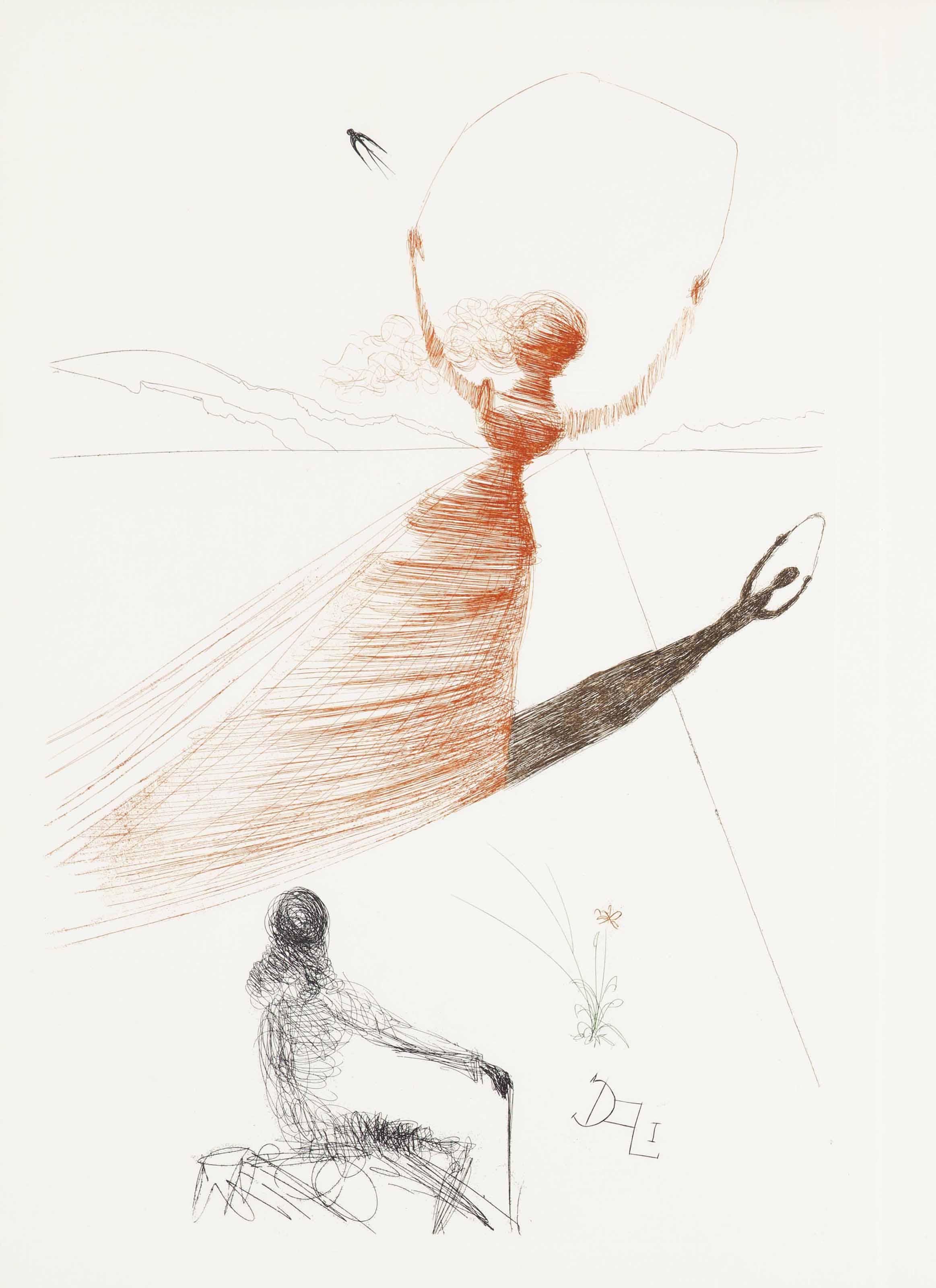 Salvador Dalí — Льюис Кэрролл, "Приключения Алисы в стране чудес", издательство "Меценат Пресс", Рэндом Хаус, Нью-Йорк, 1969, изображение 1