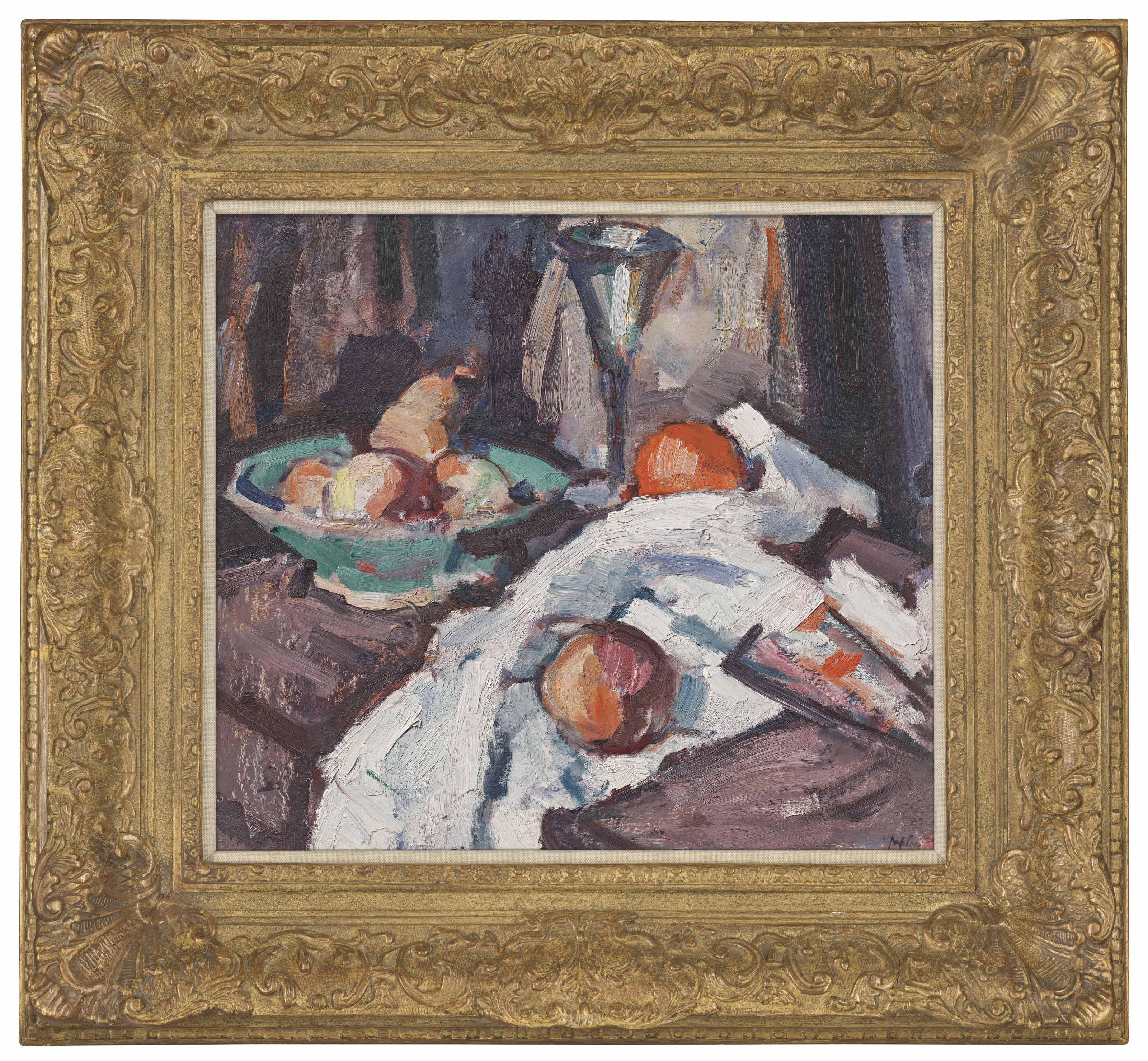 Samuel John Peploe — Розовые розы в вазе (слева направо ); Натюрморт с бокалом вина и фруктами ( справа налево ), изображение 4
