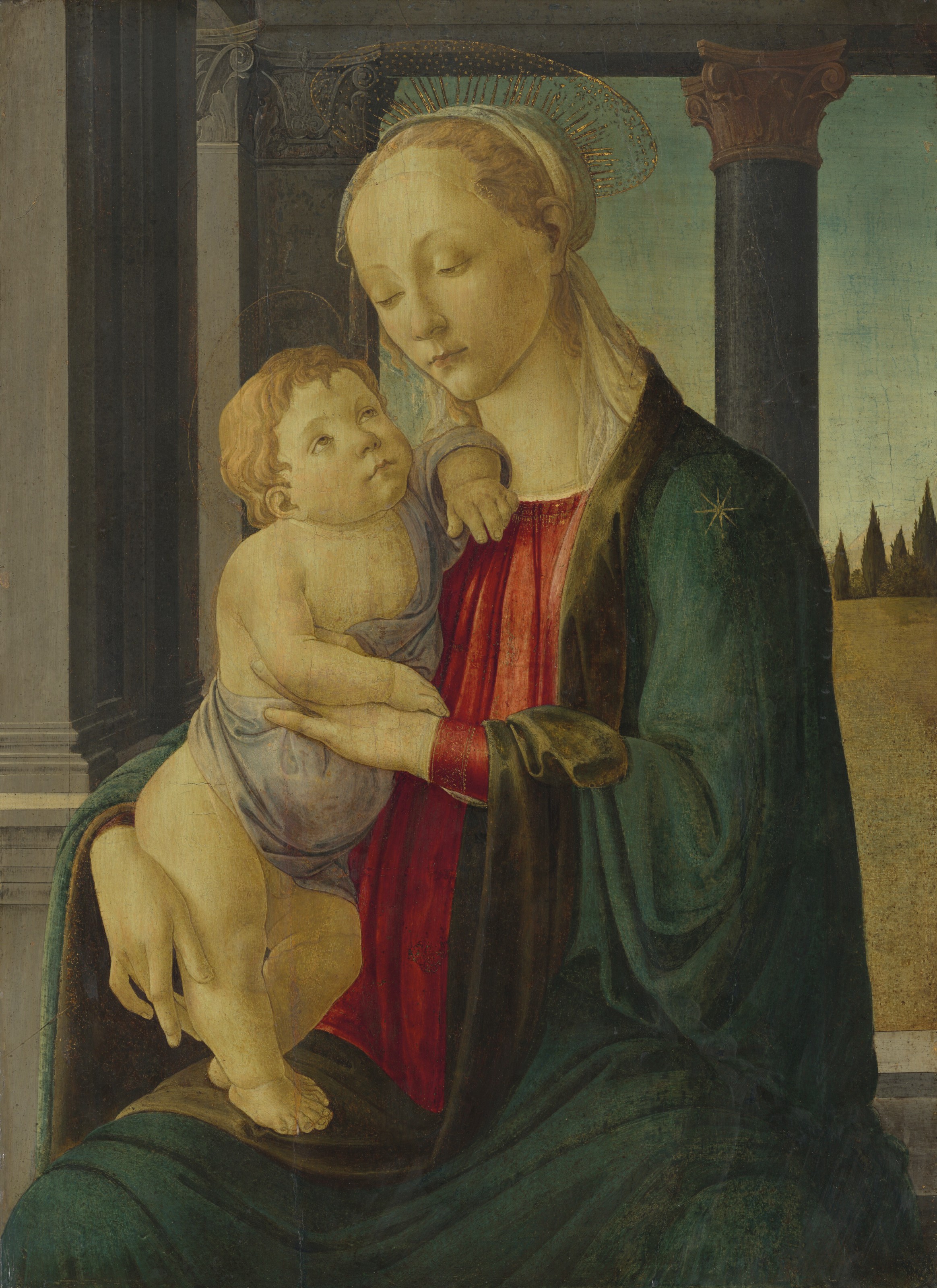 Sandro Botticelli — Мадонна с младенцем и святым Иоанном Крестителем, изображение 4