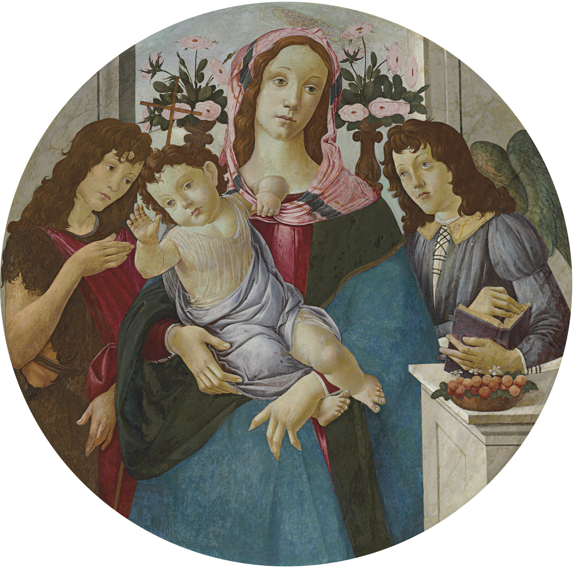Sandro Botticelli — Мадонна с младенцем и двумя ангелами