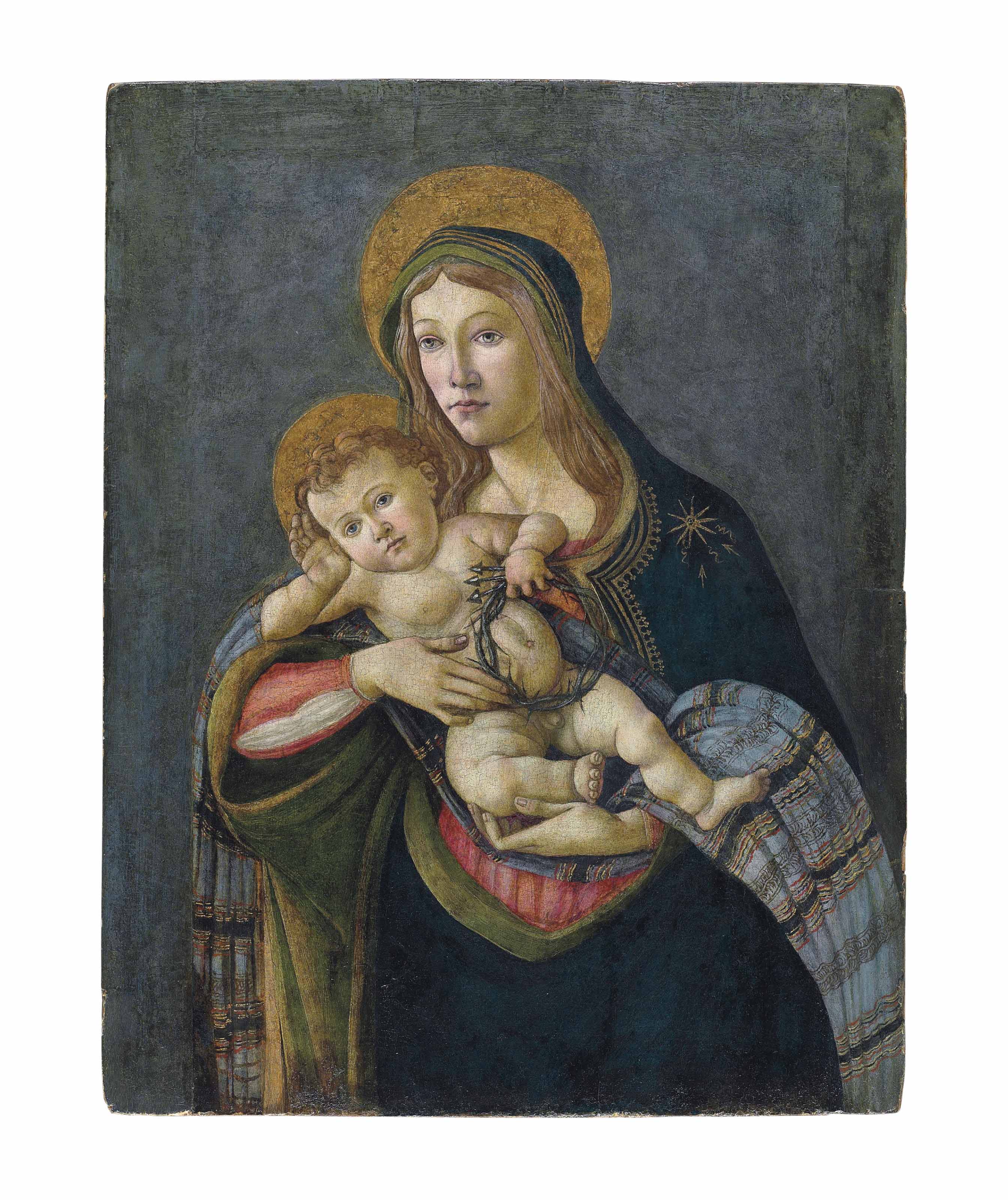 Sandro Botticelli — Мадонна с младенцем в терновом венце и с тремя гвоздями