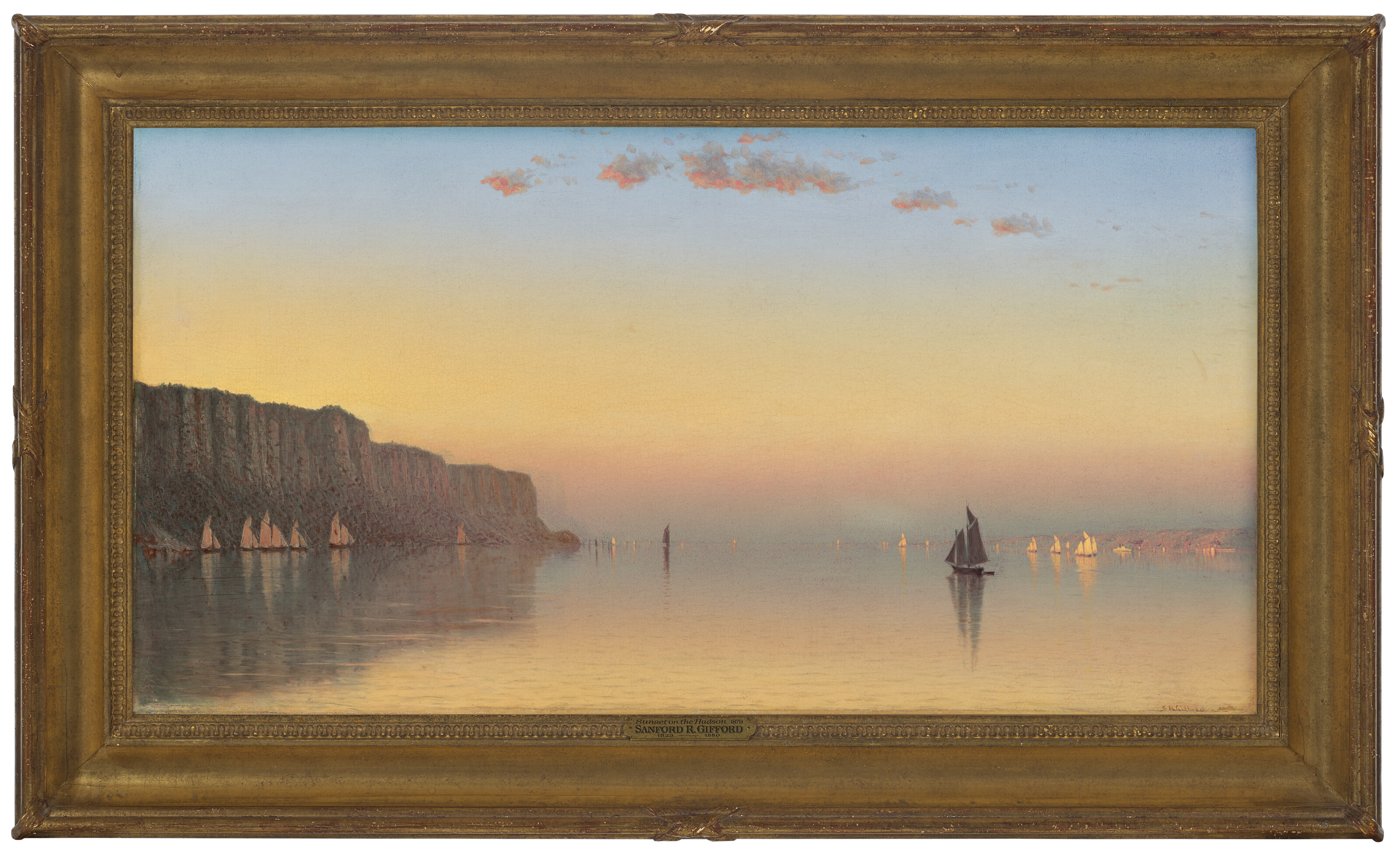 Sanford Robinson Gifford — Закат над Палисадами на Гудзоне, изображение 2