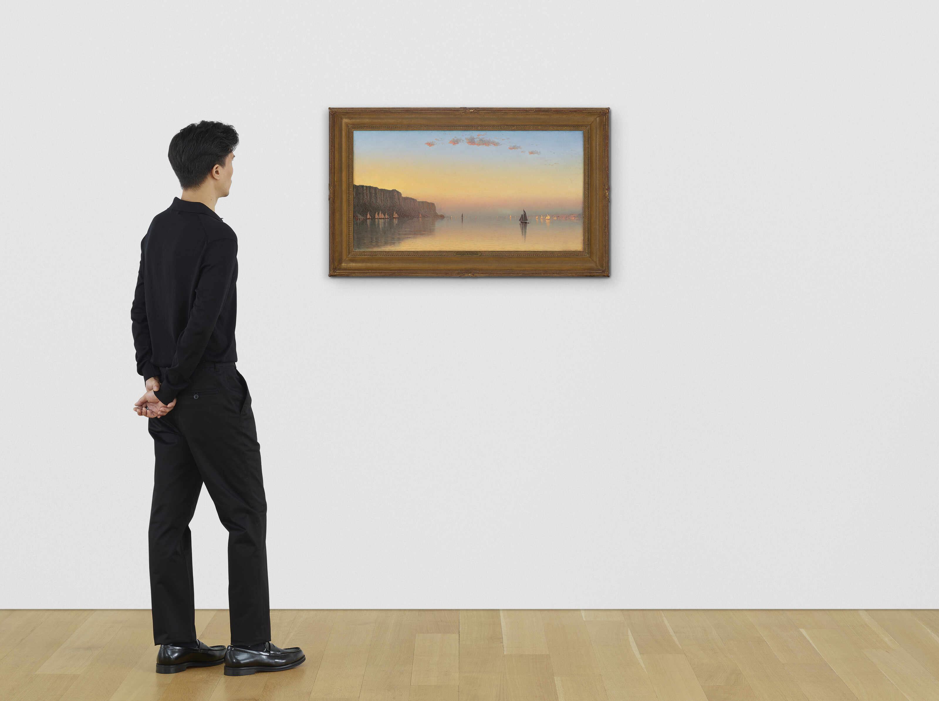 Sanford Robinson Gifford — Закат над Палисадами на Гудзоне, изображение 5