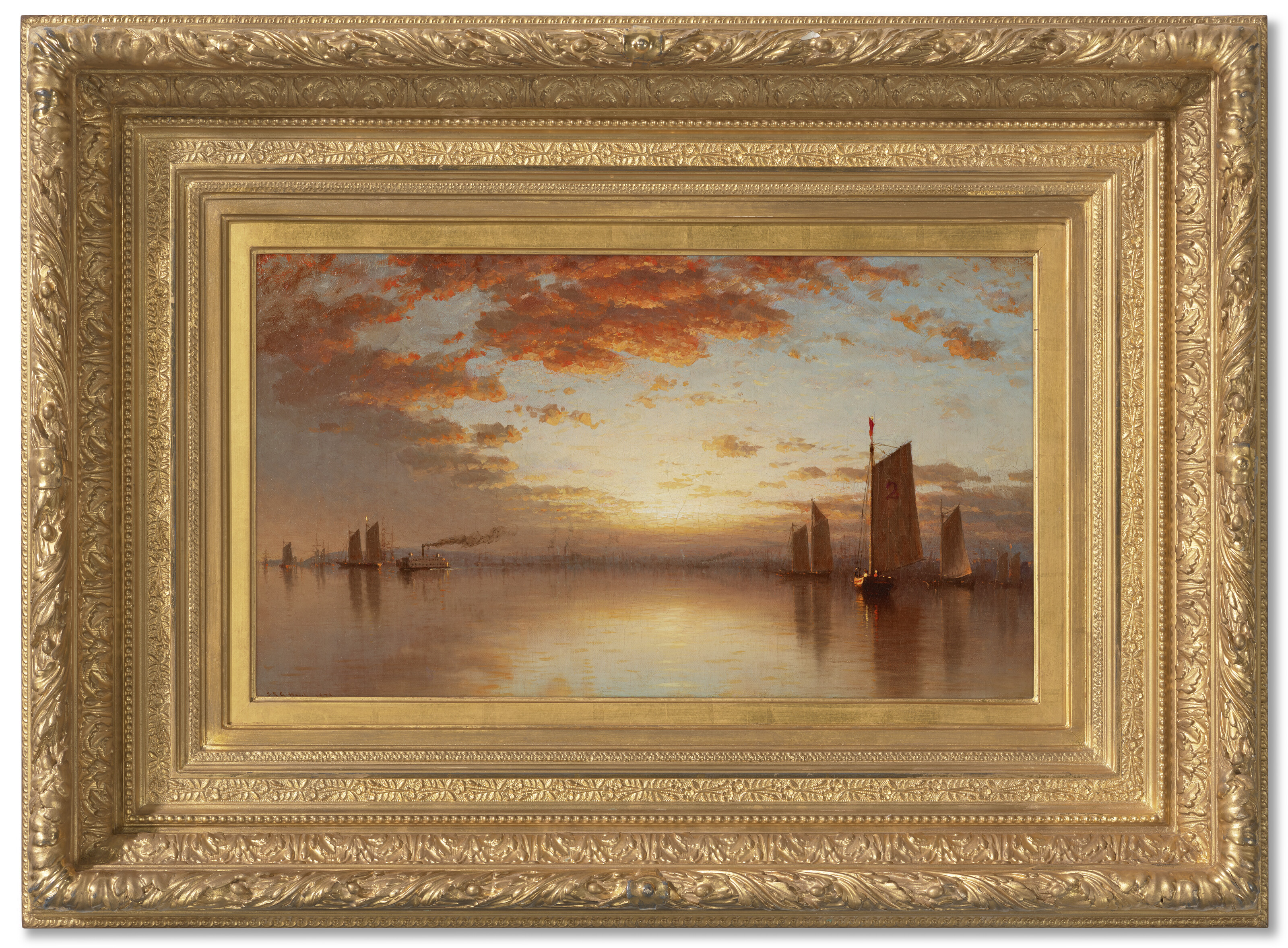 Sanford Robinson Gifford — Закат над Нью-Йоркским заливом, изображение 2