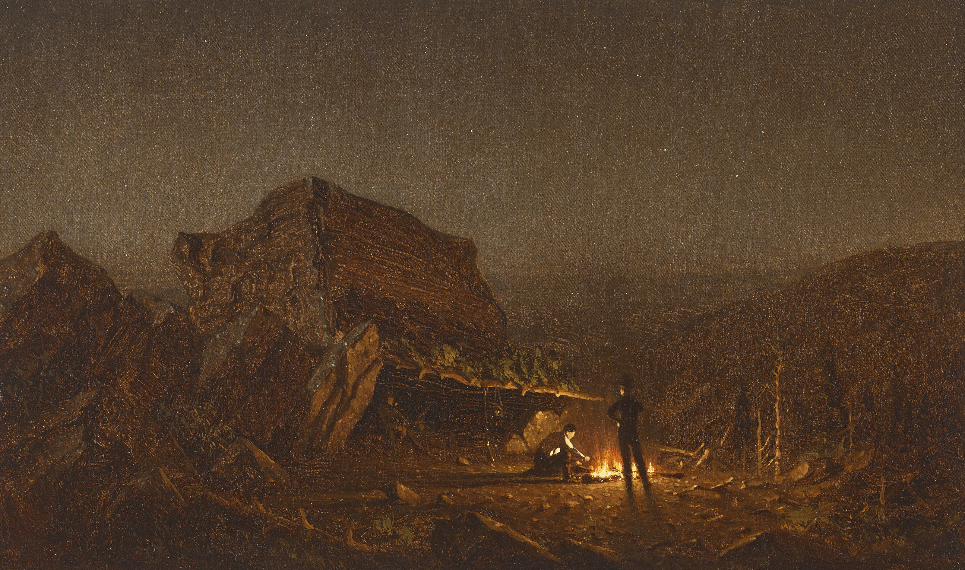 Sanford Robinson Gifford — Ночевка в кемпинге на горе Мэнсфилд