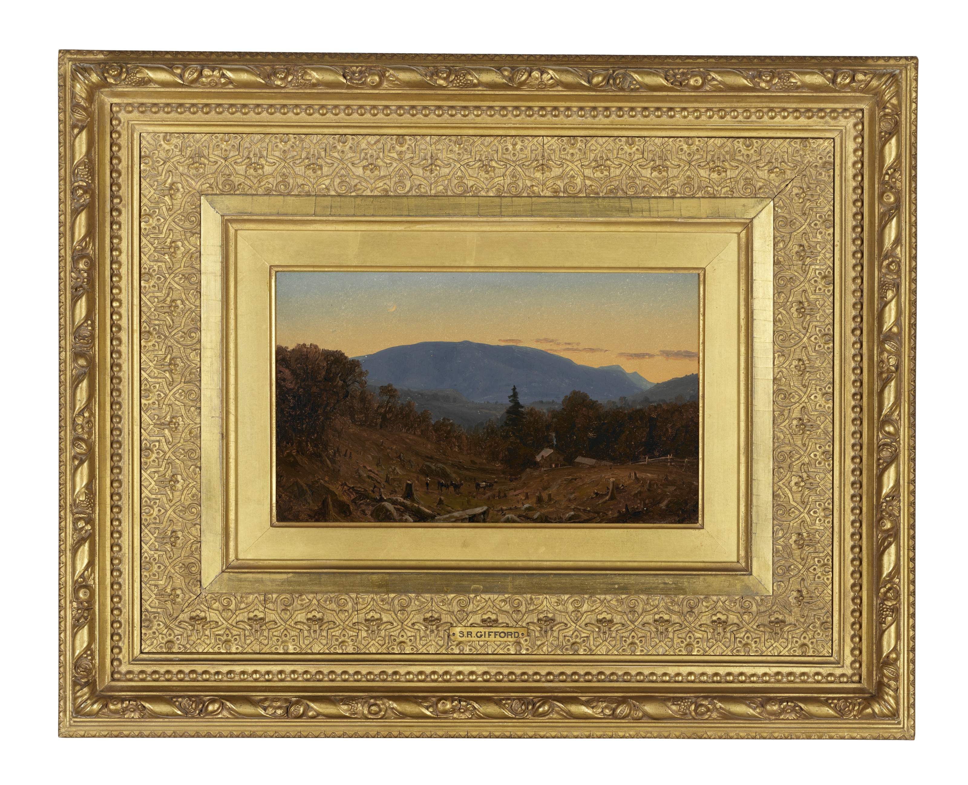 Sanford Robinson Gifford — Этюд горы Хантер в сумерках, изображение 2