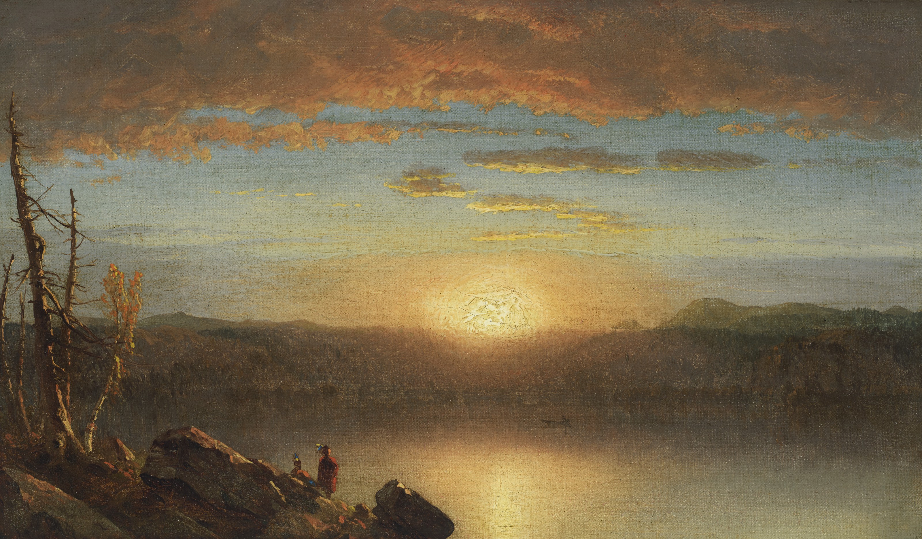 Sanford Robinson Gifford — Индейцы на закате (Sunset in the Wilderness)