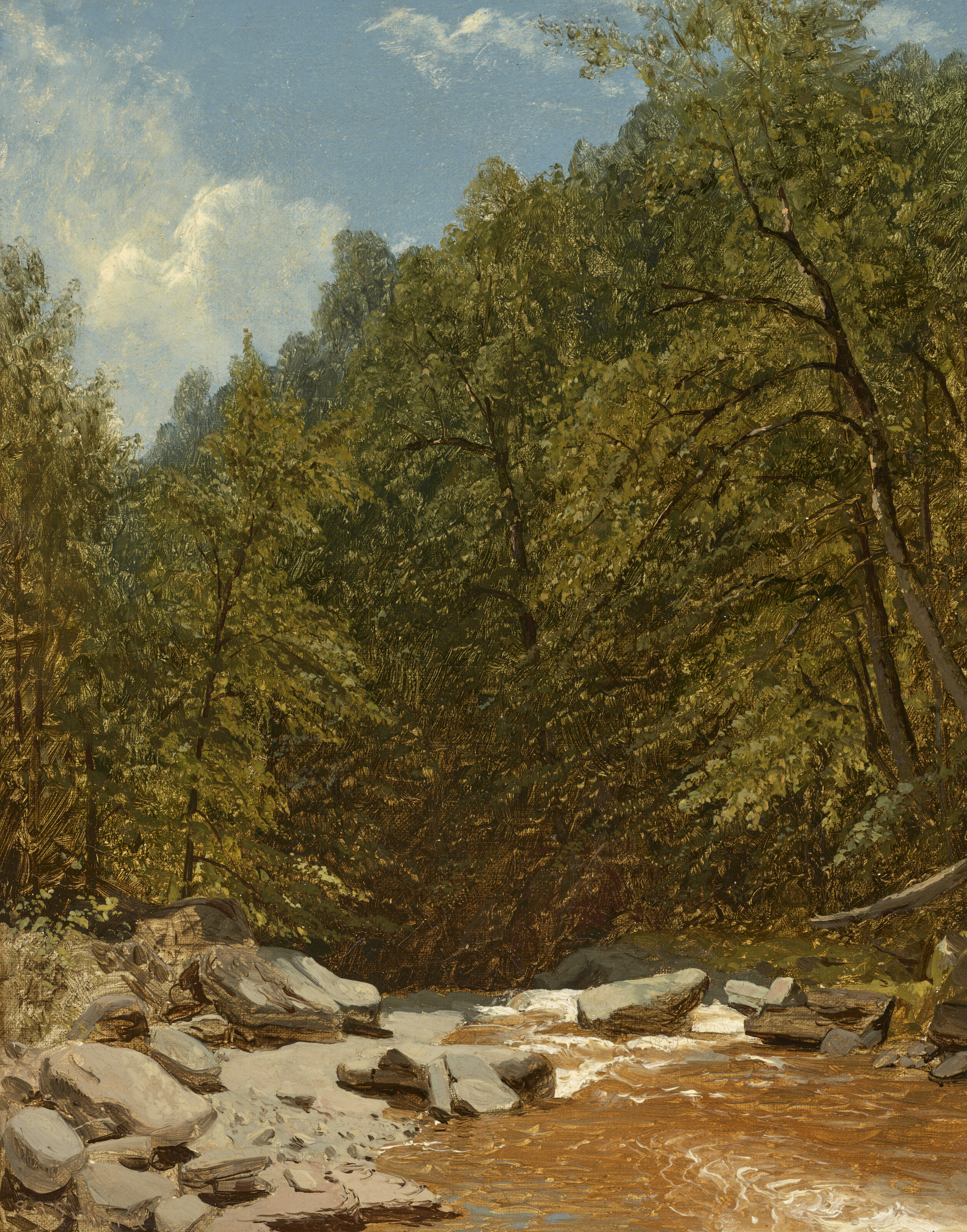 Sanford Robinson Gifford — Скалы и ручей в Катскиллских горах