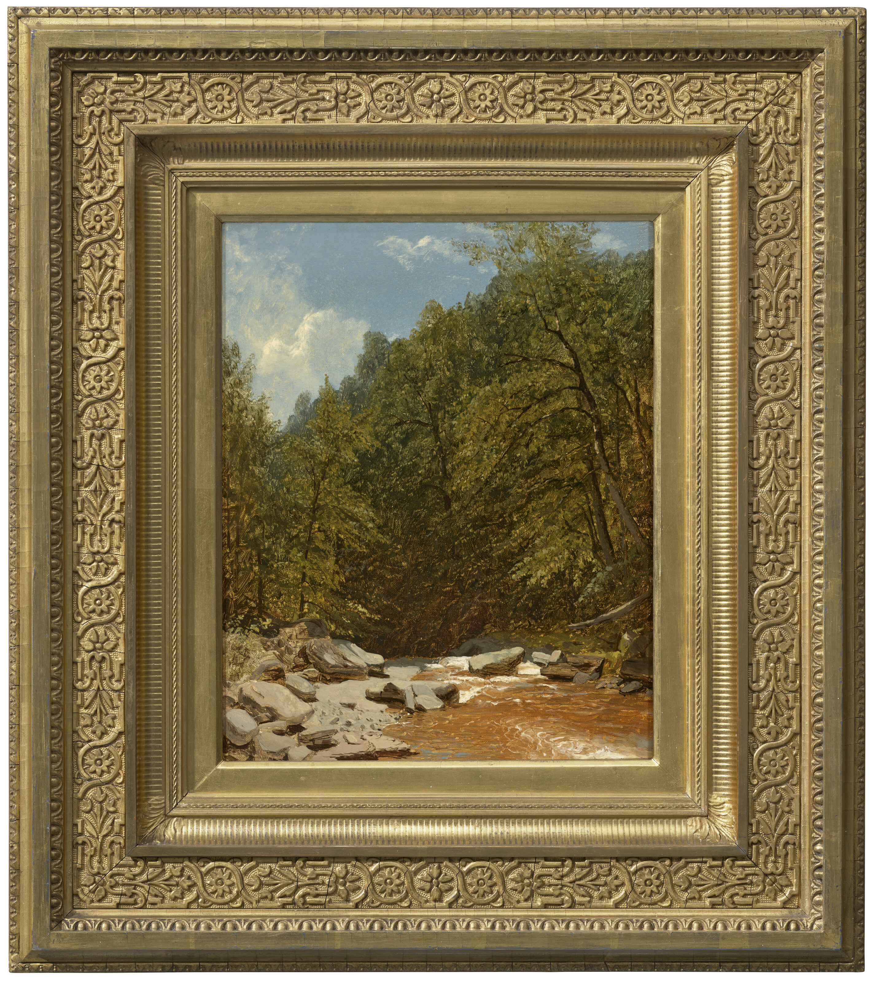 Sanford Robinson Gifford — Скалы и ручей в Катскиллских горах, изображение 2
