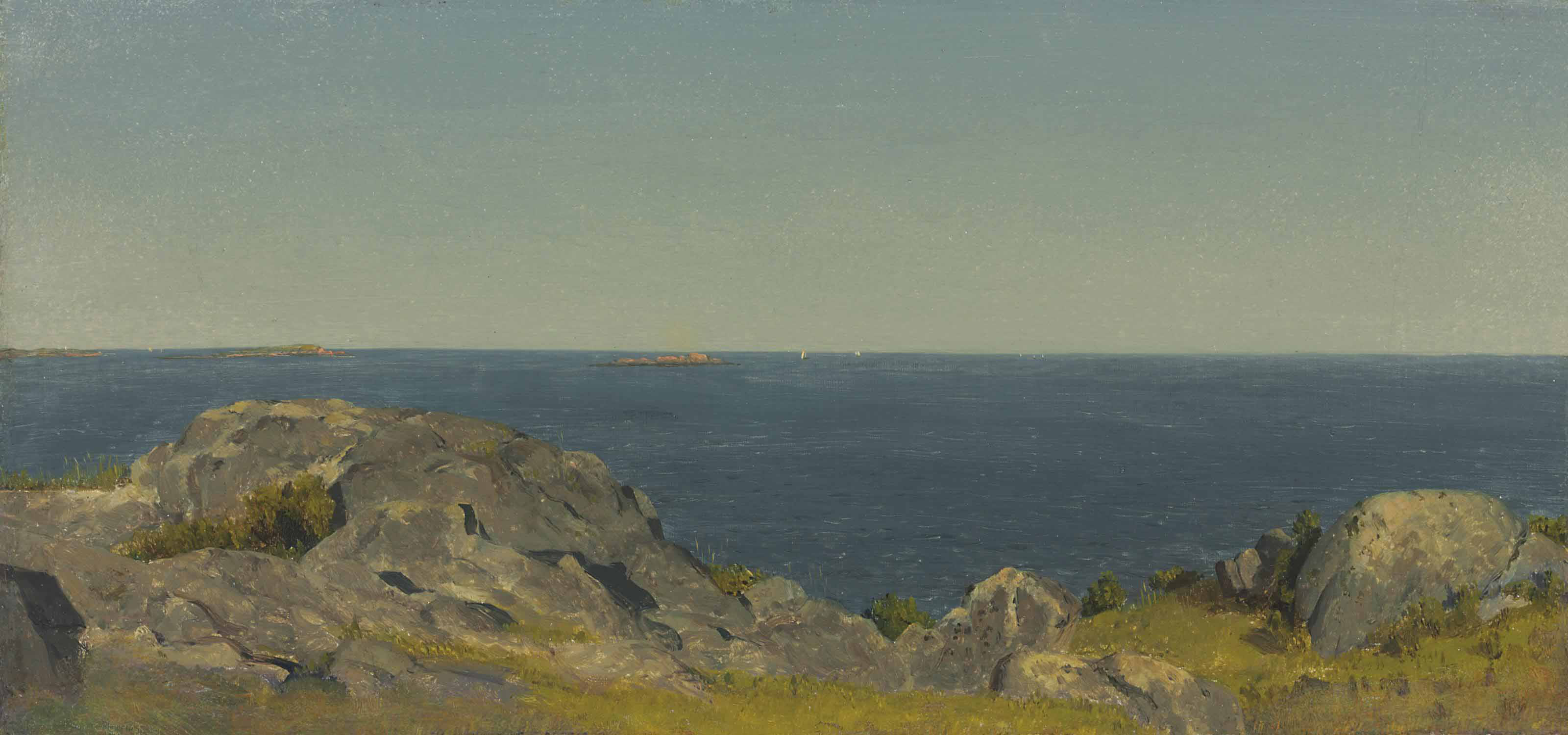 Sanford Robinson Gifford — Набросок в Манчестере, штат Массачусетс