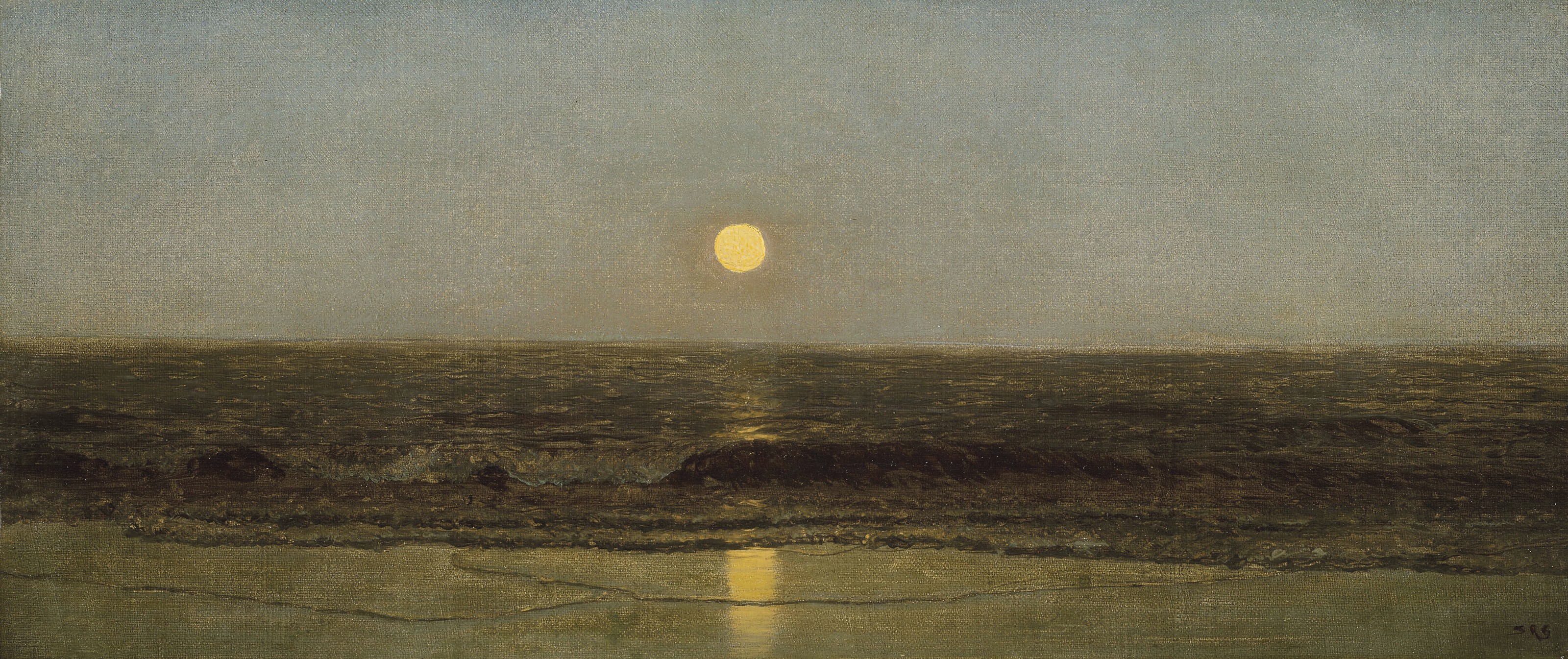 Sanford Robinson Gifford — Восход луны на морском берегу