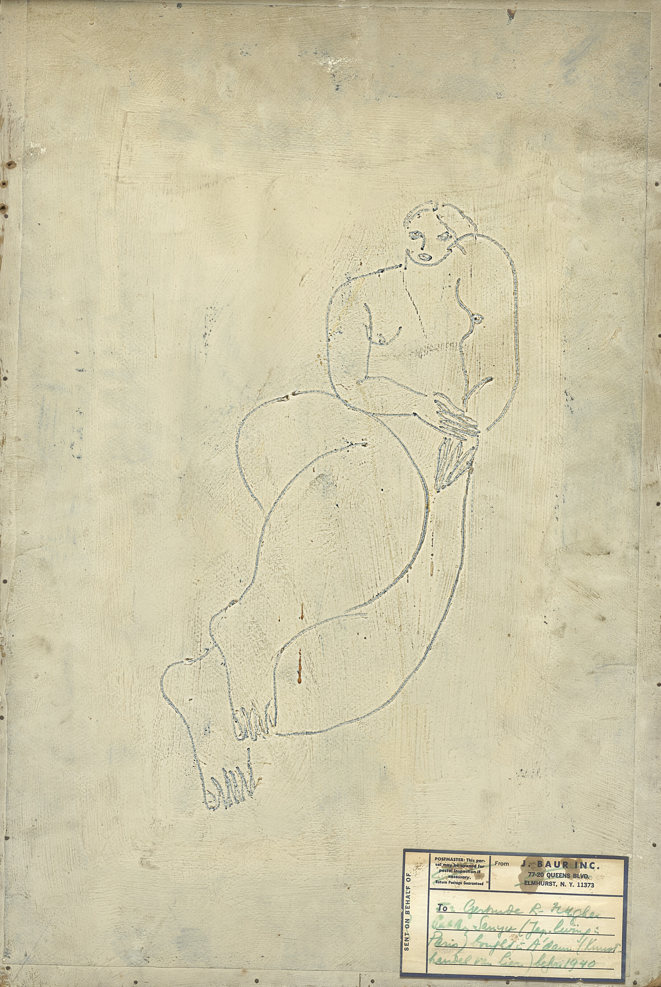 Sanyu — Котенок карабкается на стул; Обнаженный (двусторонний), изображение 2