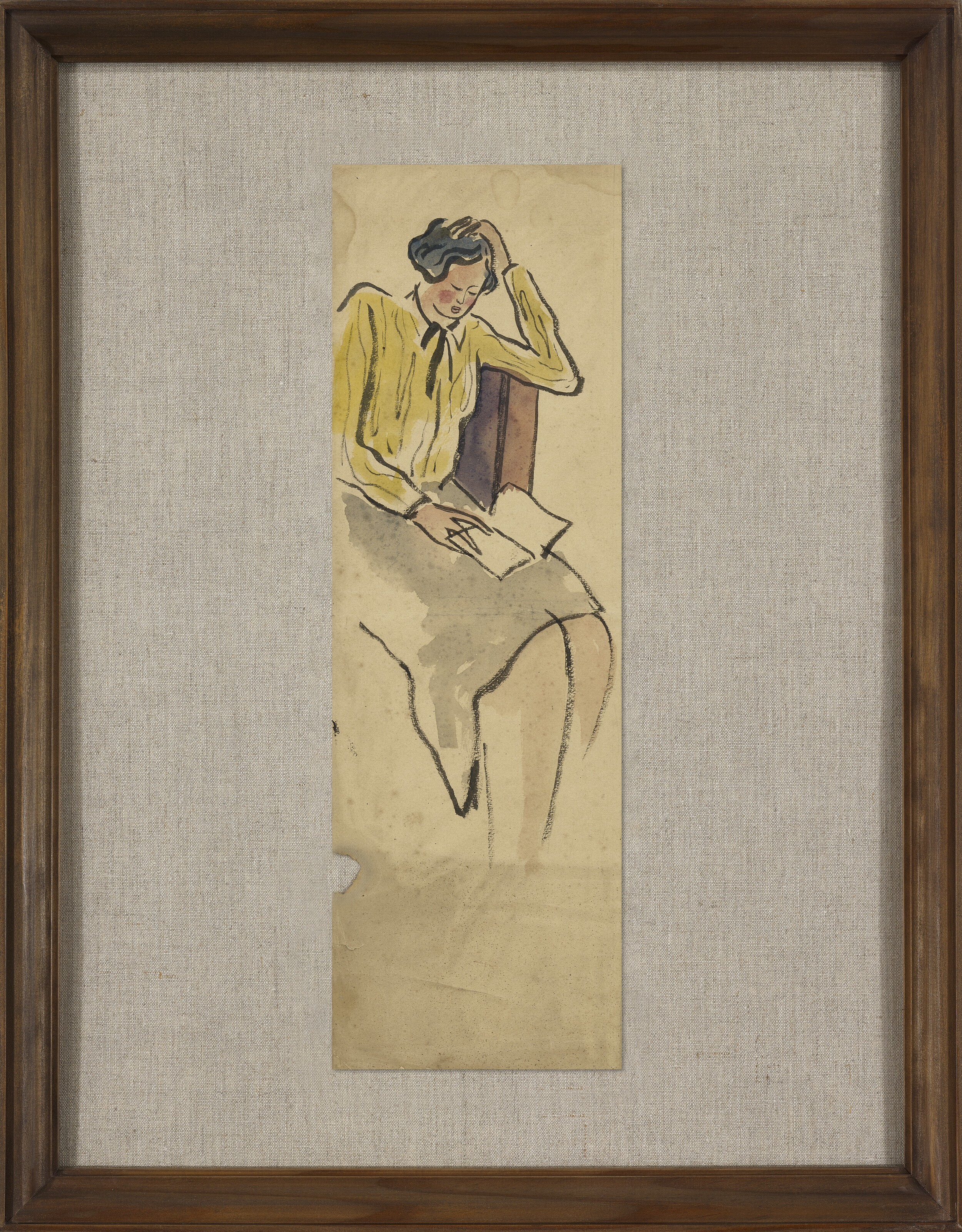 Sanyu — Лекция "Желтая блузка" (Читает женщина в желтой блузке), изображение 2