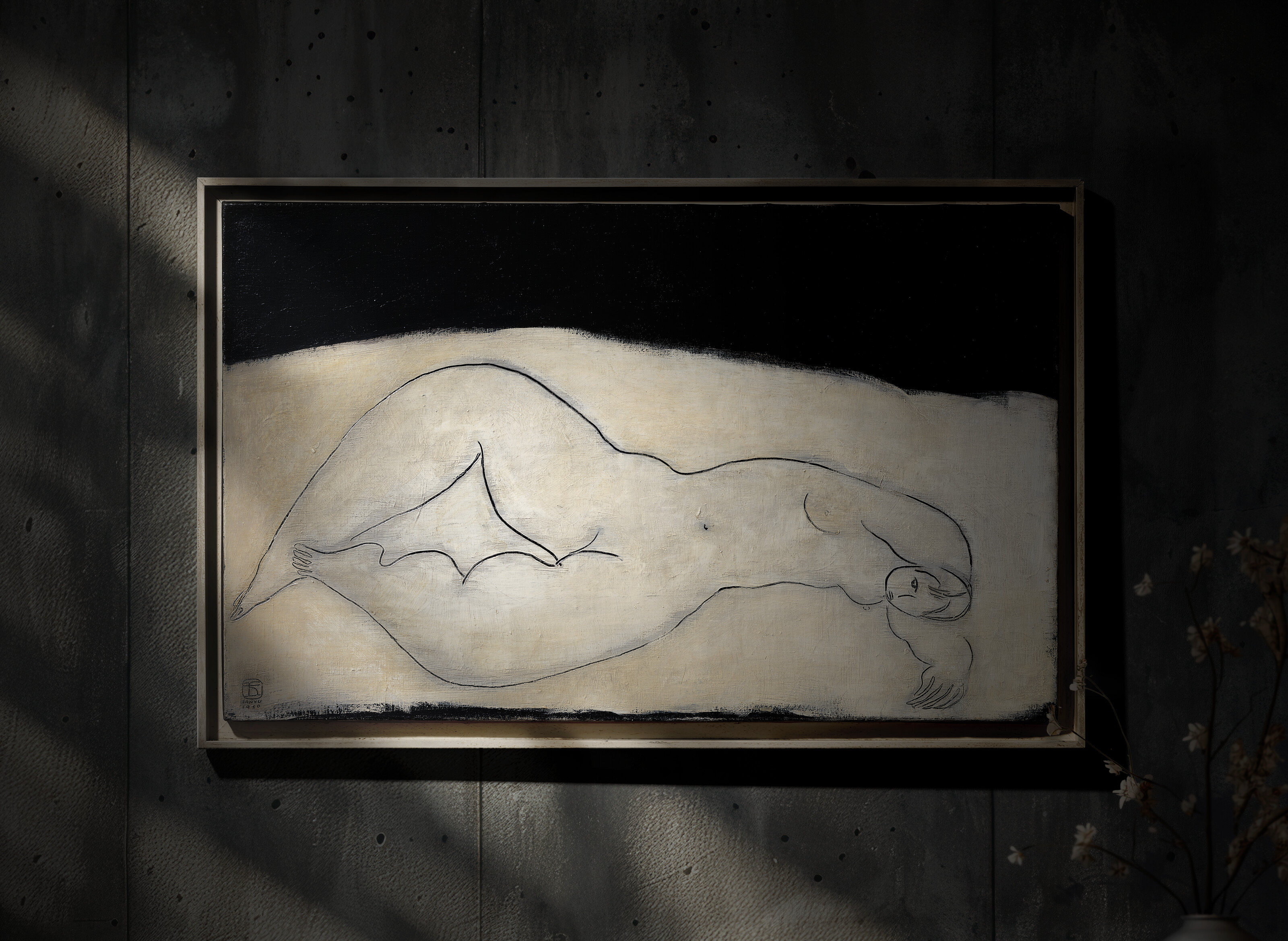 Sanyu — Nu blanc au genou levé (белый Ню, с приподнятым коленом), изображение 3