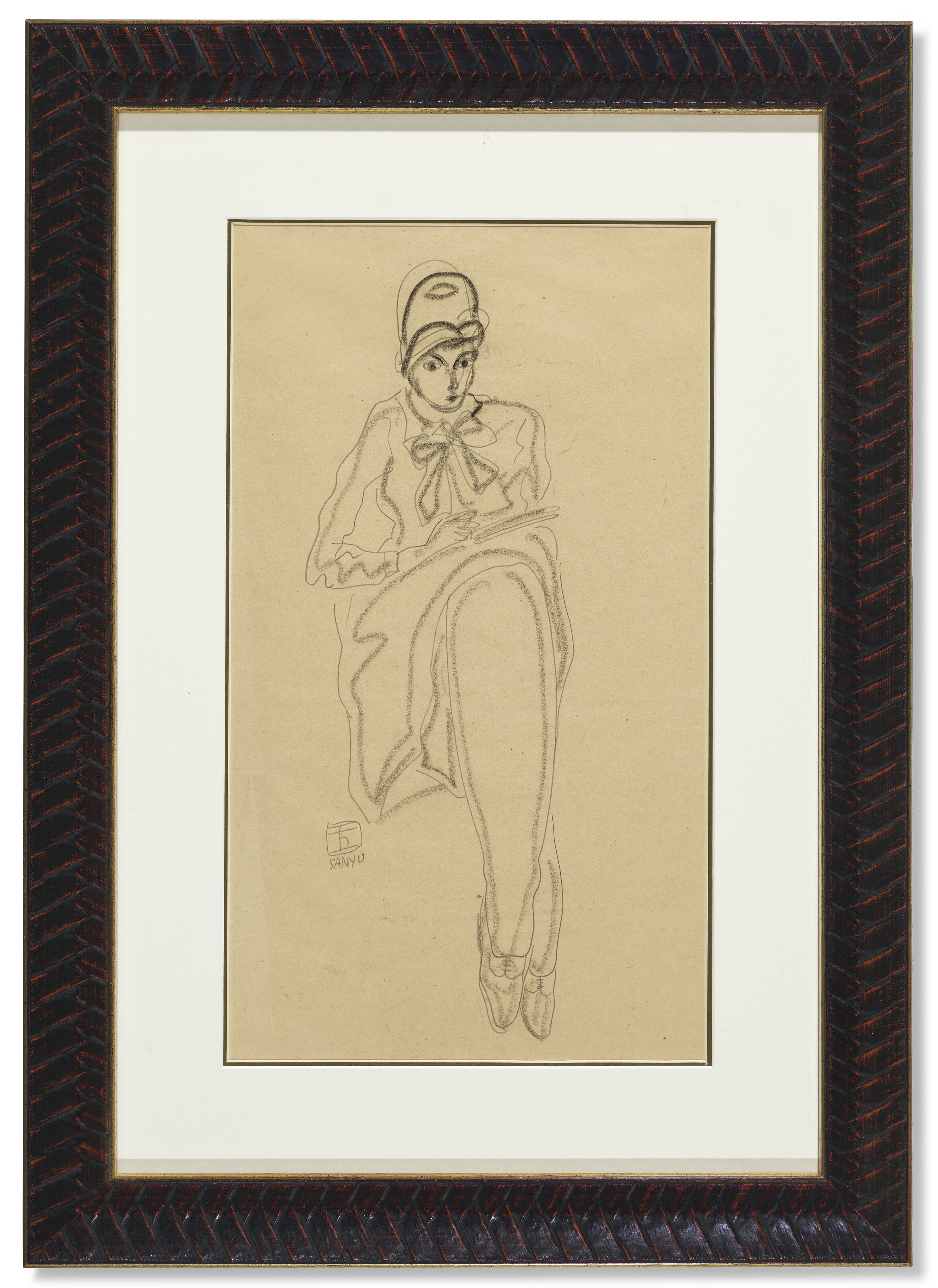 Sanyu — Femme assise au chapeau (Сидящая женщина в шляпе), изображение 2