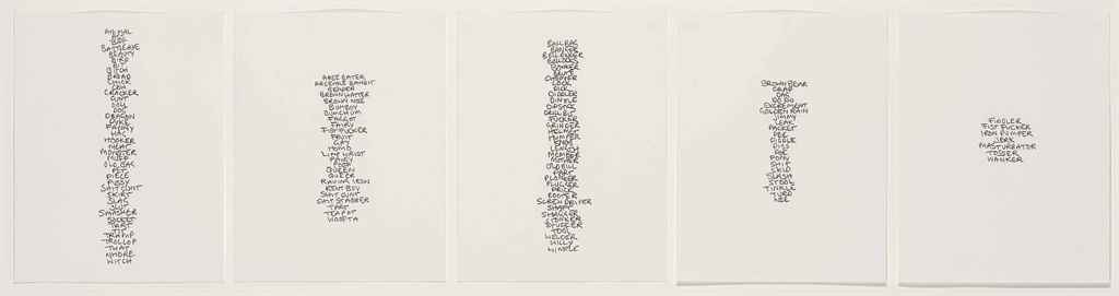 Sarah Lucas — Пять списков