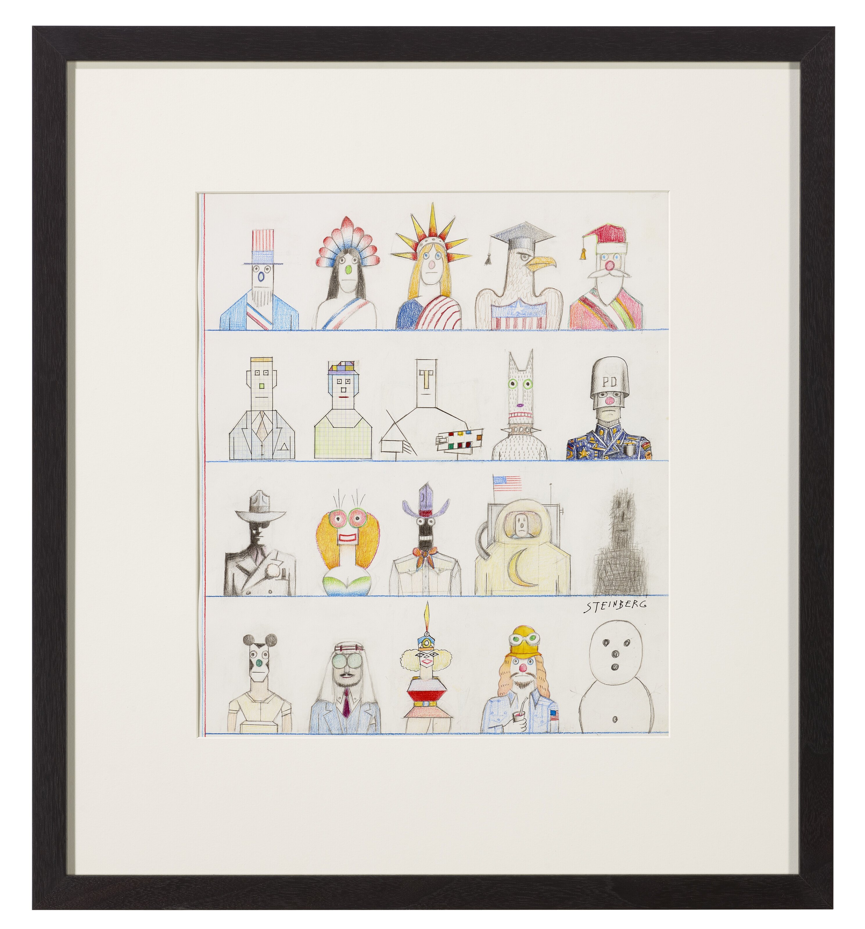 Saul Steinberg — Двадцать американцев (двадцать профессий), изображение 2