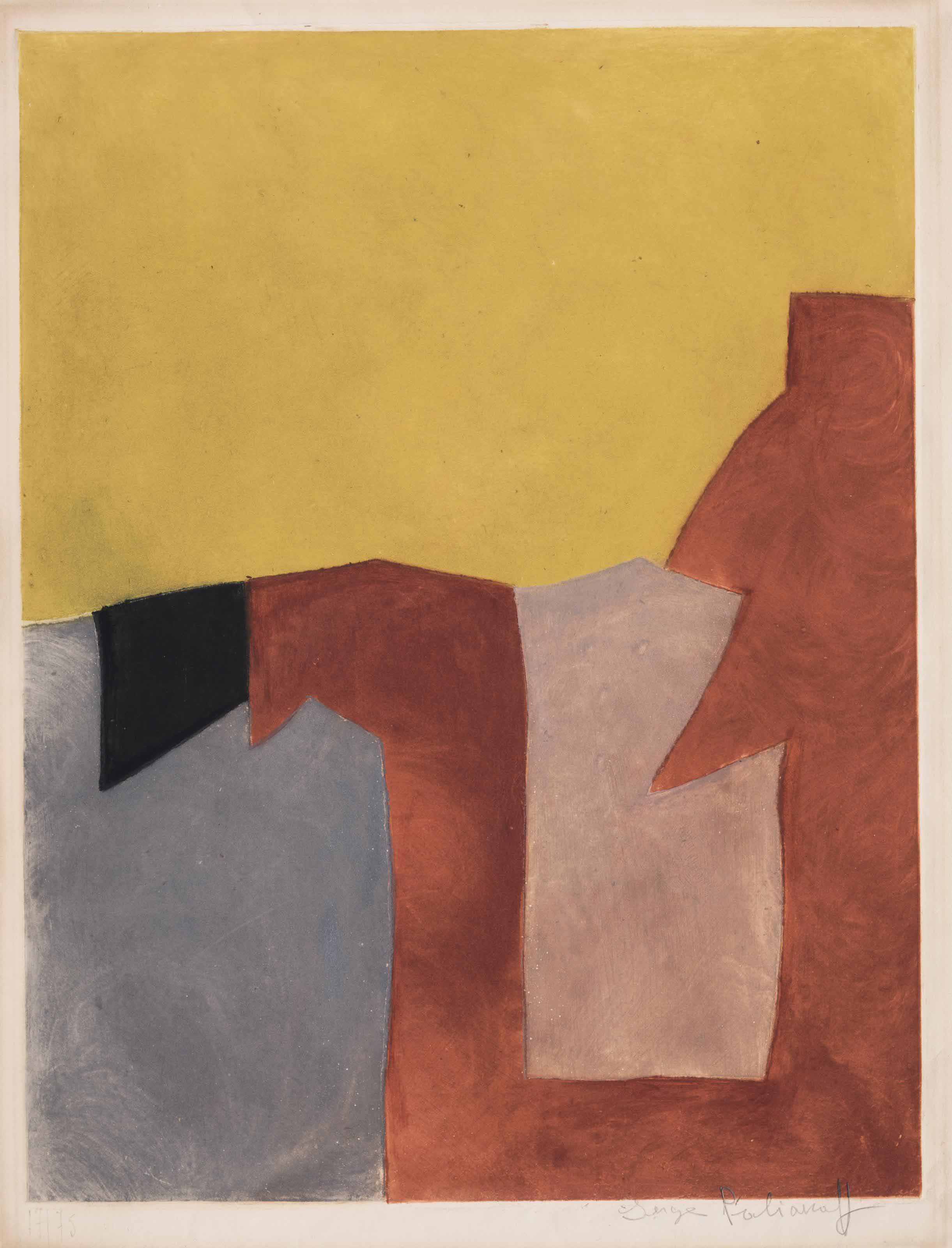Serge Poliakoff — Композиция "серый, брюнетный и желтый" (Poliakoff & Schneider IX)