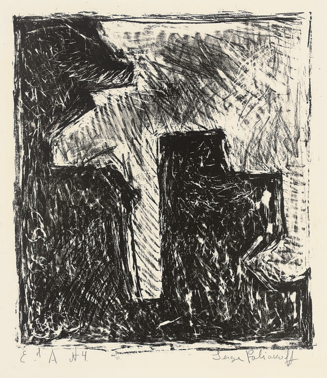 Serge Poliakoff — Композиция "Черный и бланшированный" (Pouillon 38)