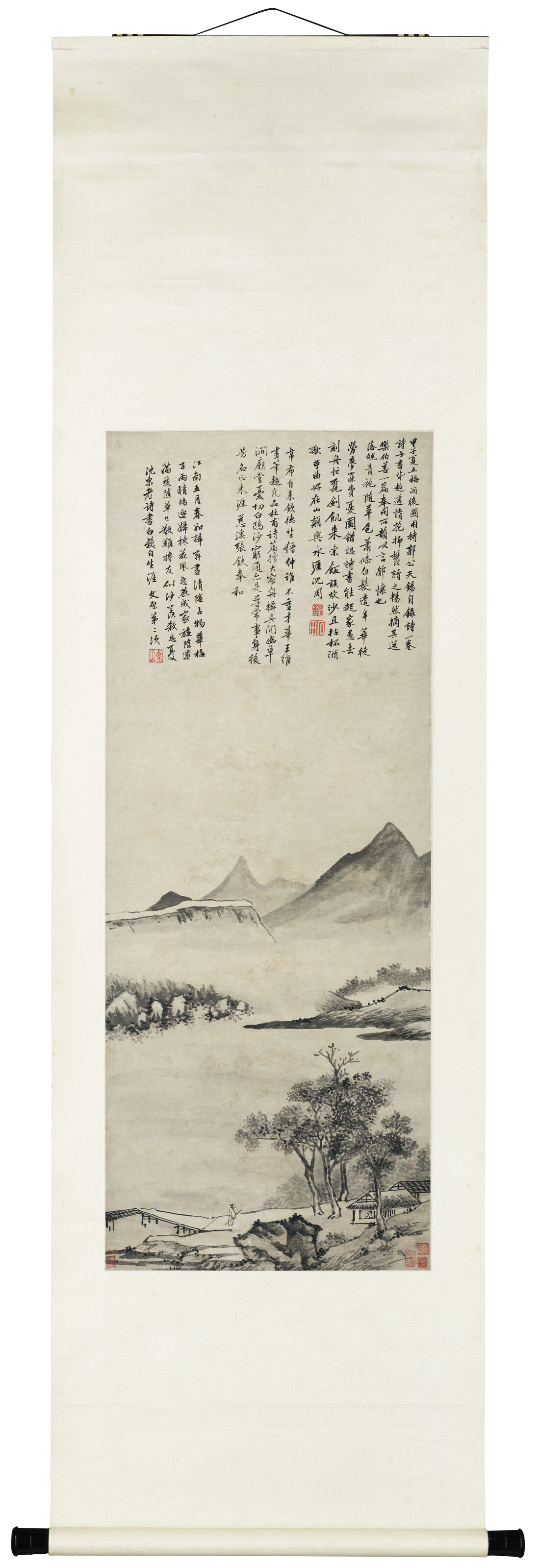 Shen Zhou — Доставка поэтического свитка под моросящим дождем, изображение 2