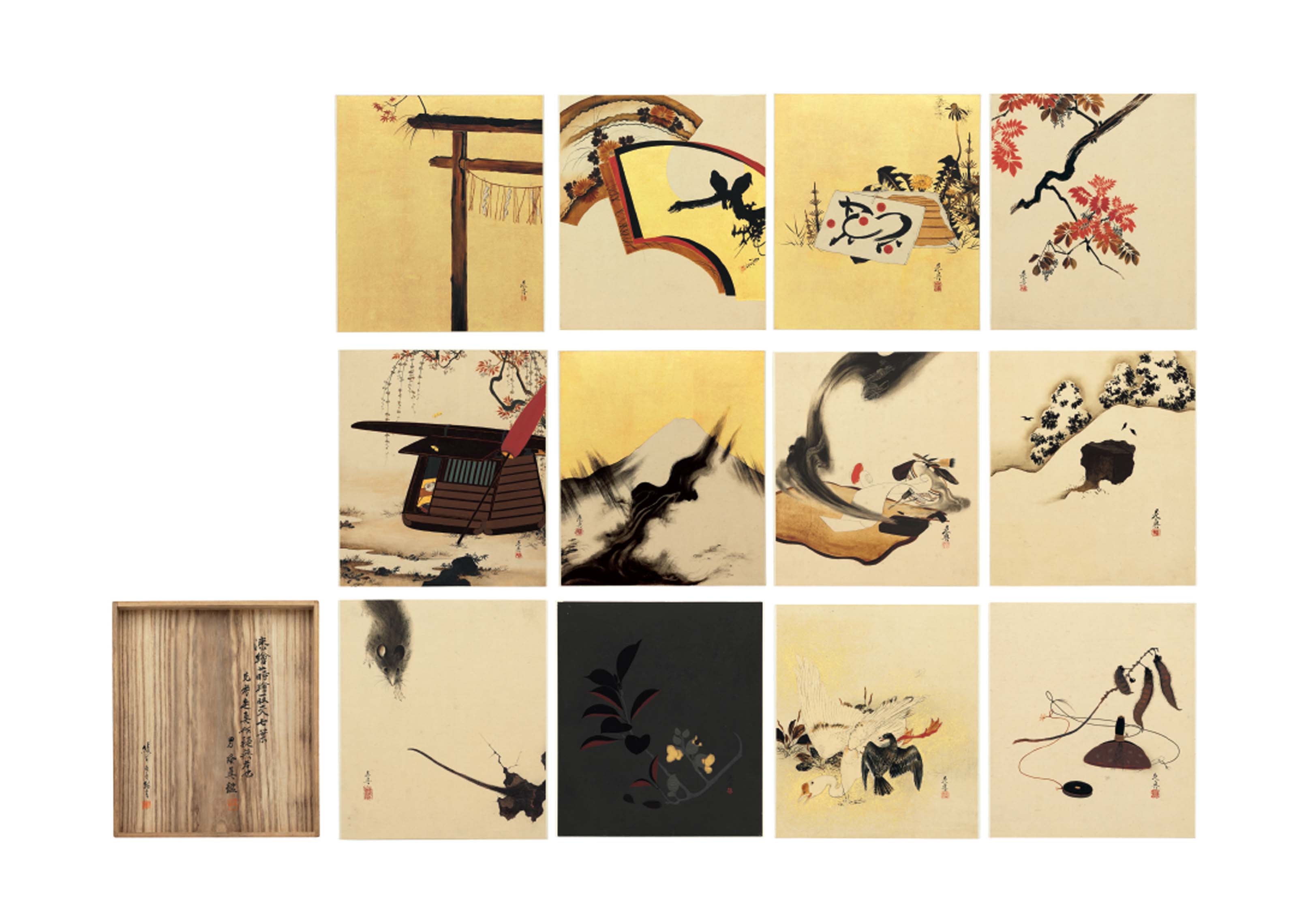 Shibata Zeshin — Альбом из двенадцати лаковых картин