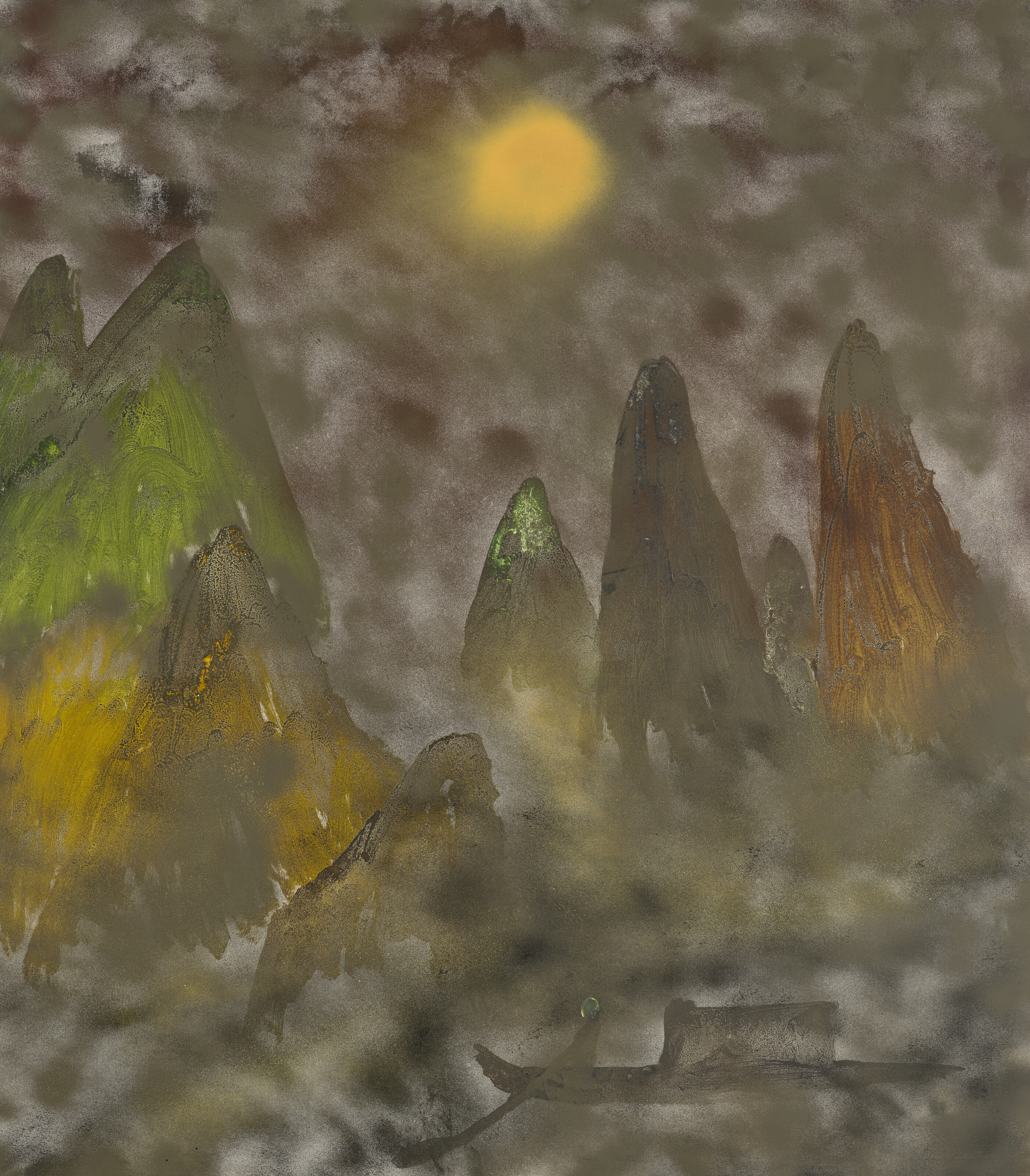 Sidney Robert Nolan — Китайский горный пейзаж с лодкой