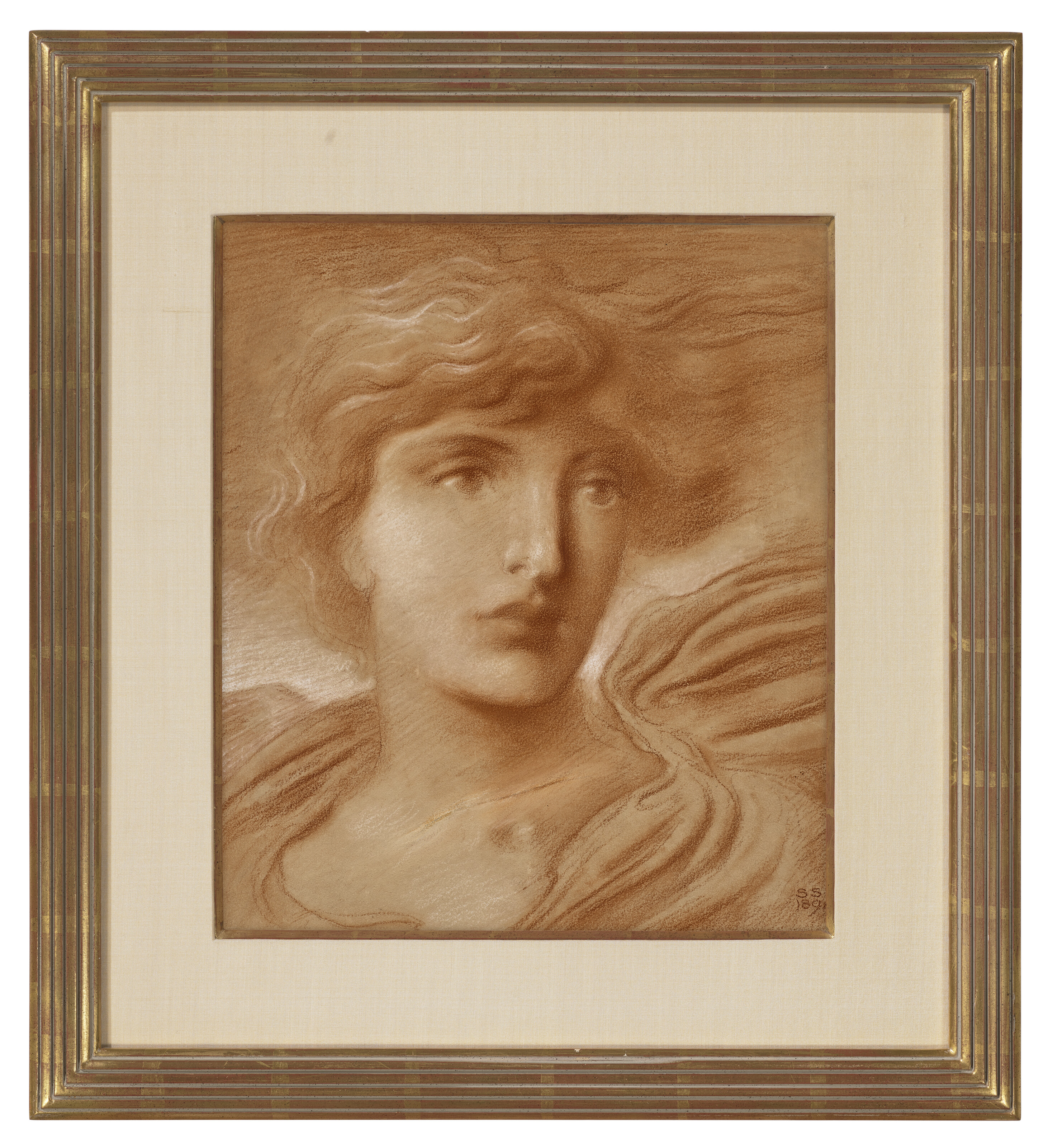Simeon Solomon — Проработка женской фигуры, длина бюста, изображение 2