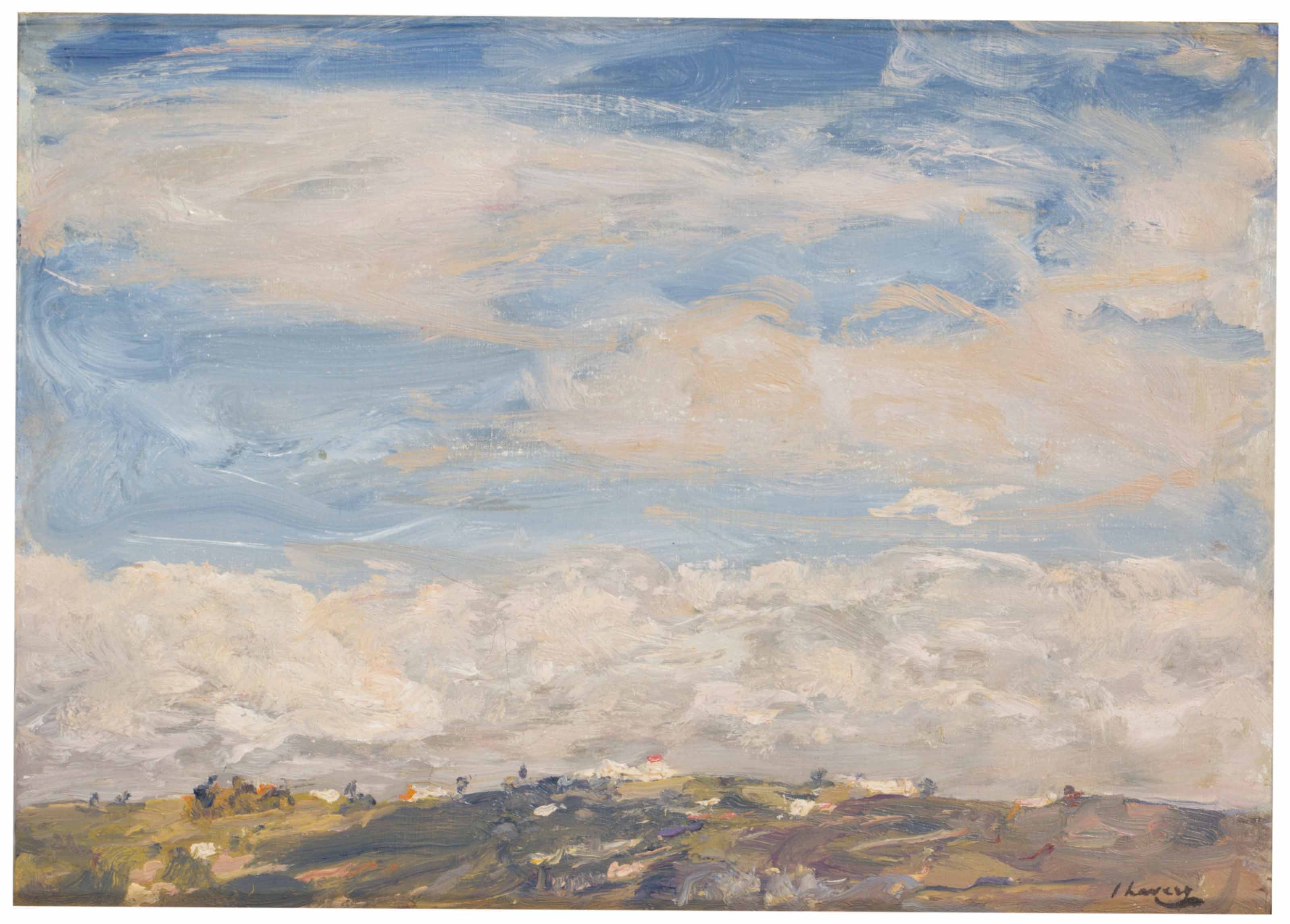 Sir John Lavery — Пейзаж с далеким городом (с горы Вашингтон, Танжер)