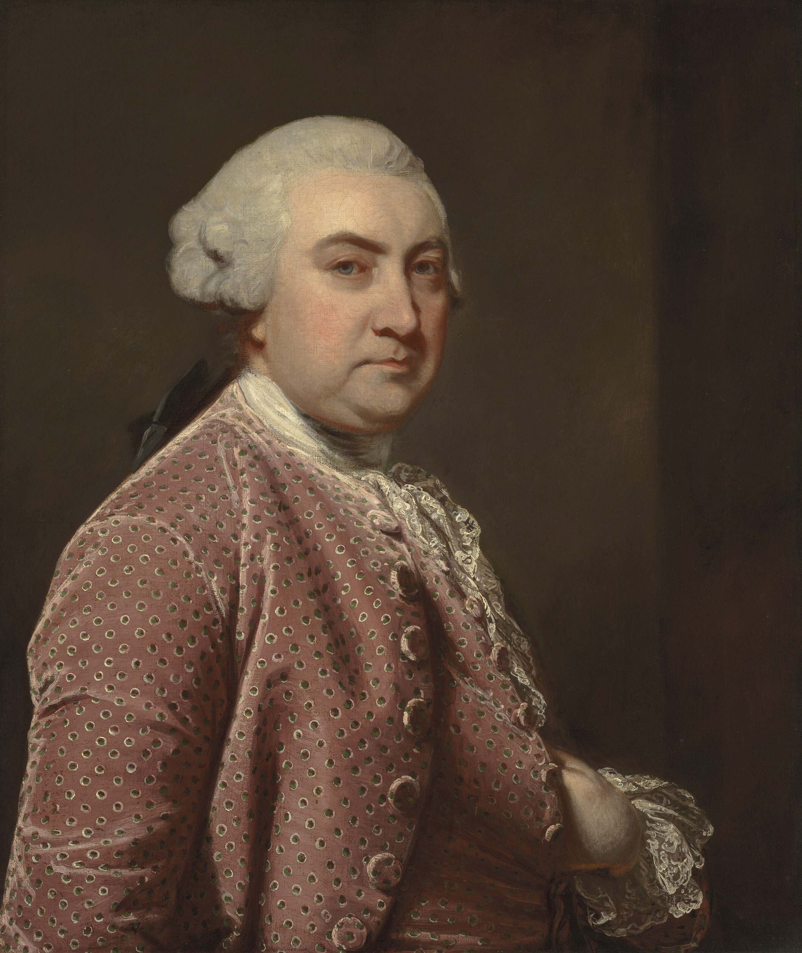 Sir Joshua Reynolds — Портрет Эдвина, 2-го барона Сэндиса (1726-1797), в полный рост, в розово-зеленом бархатном жилете и жакете, изображение 2
