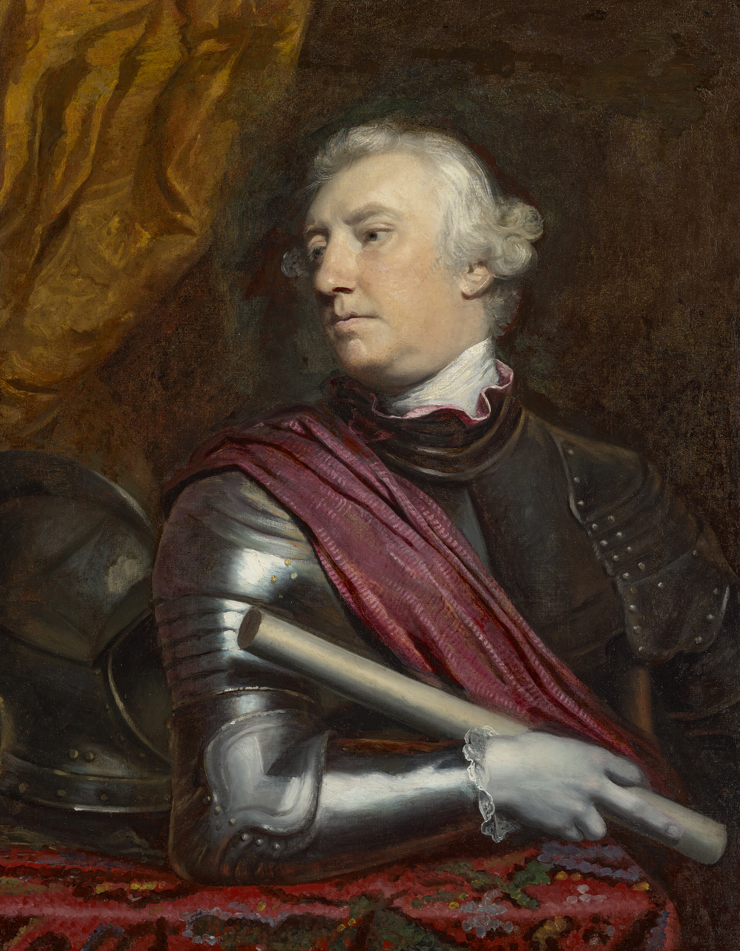 Sir Joshua Reynolds — Портрет Джорджа Таунсенда, 1-го маркиза Таунсенда (1724-1807), в полный рост, в доспехах, изображение 2