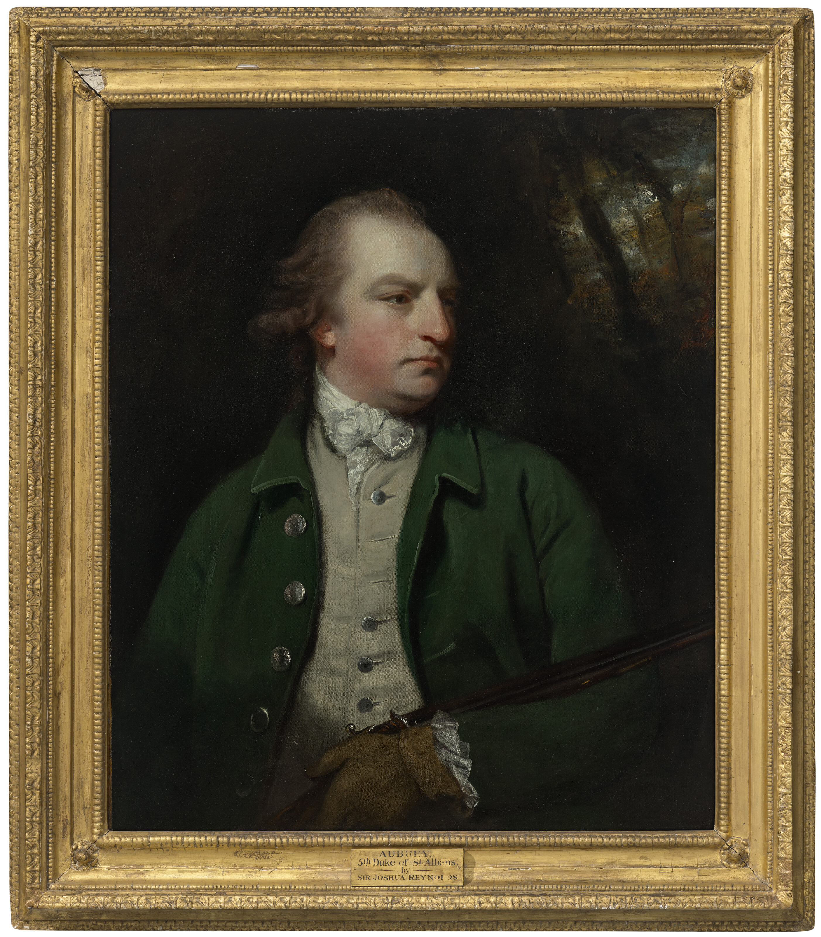 Sir Joshua Reynolds — Портрет Обри Боклерка, 5-го герцога Сент-Олбанса (1740-1802), в полный рост, в зеленом камзоле и с кремневым ружьем в руках. Олбанс (1740-1802), изображение 2