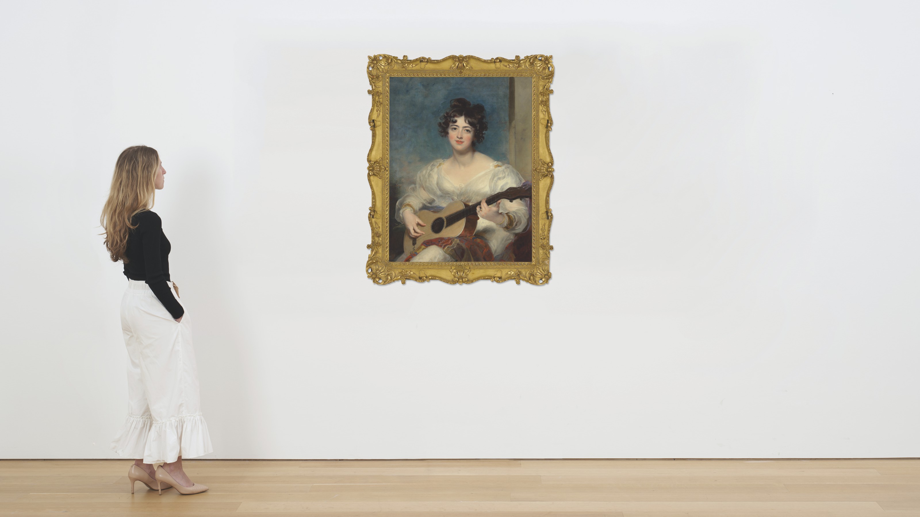 Sir Thomas Lawrence — Портрет Элизабет Блейк, леди Уоллскорт (1805-1877), в три четверти, играющей на гитаре, изображение 4
