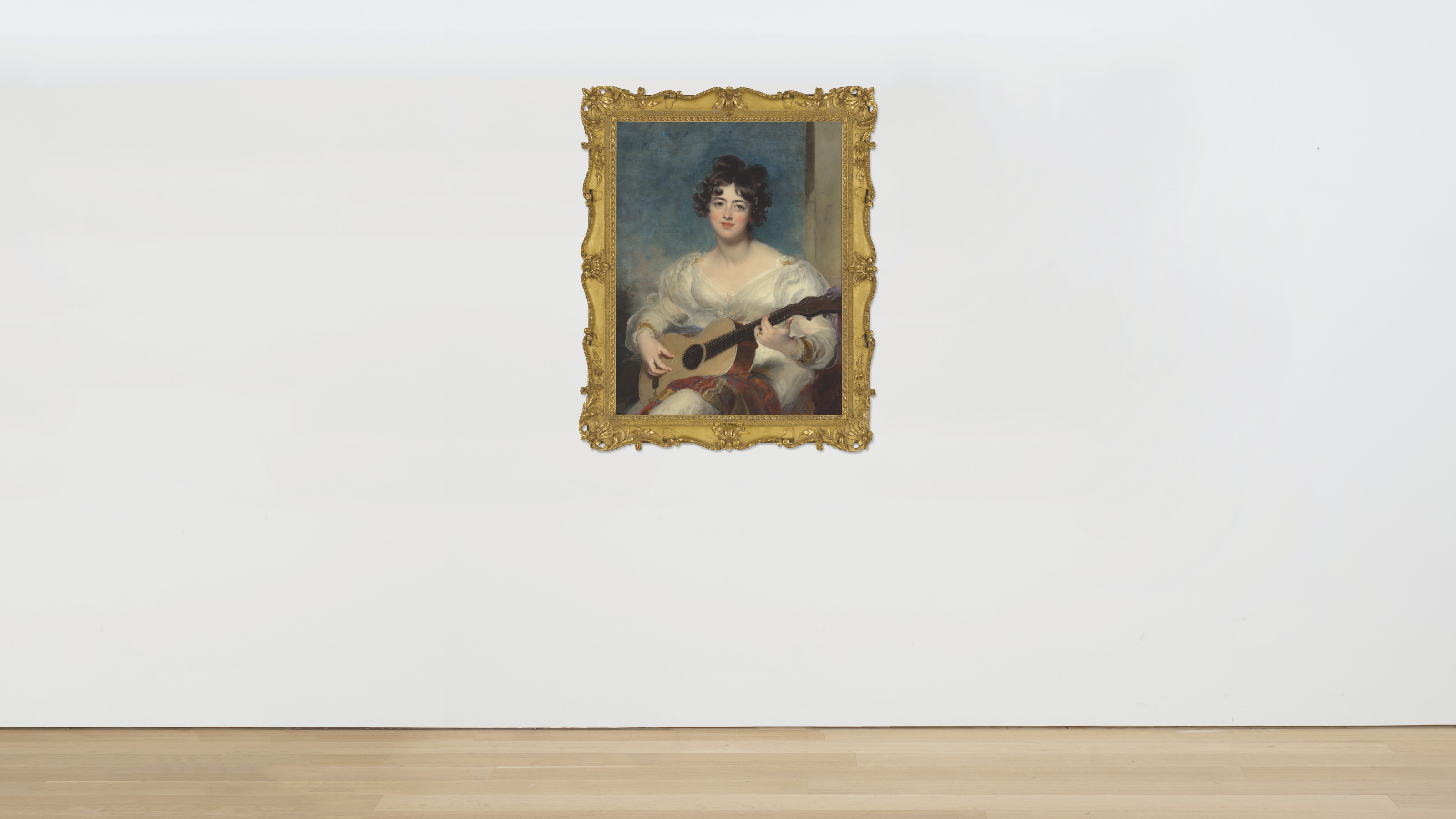 Sir Thomas Lawrence — Портрет Элизабет Блейк, леди Уоллскорт (1805-1877), в три четверти, играющей на гитаре, изображение 5