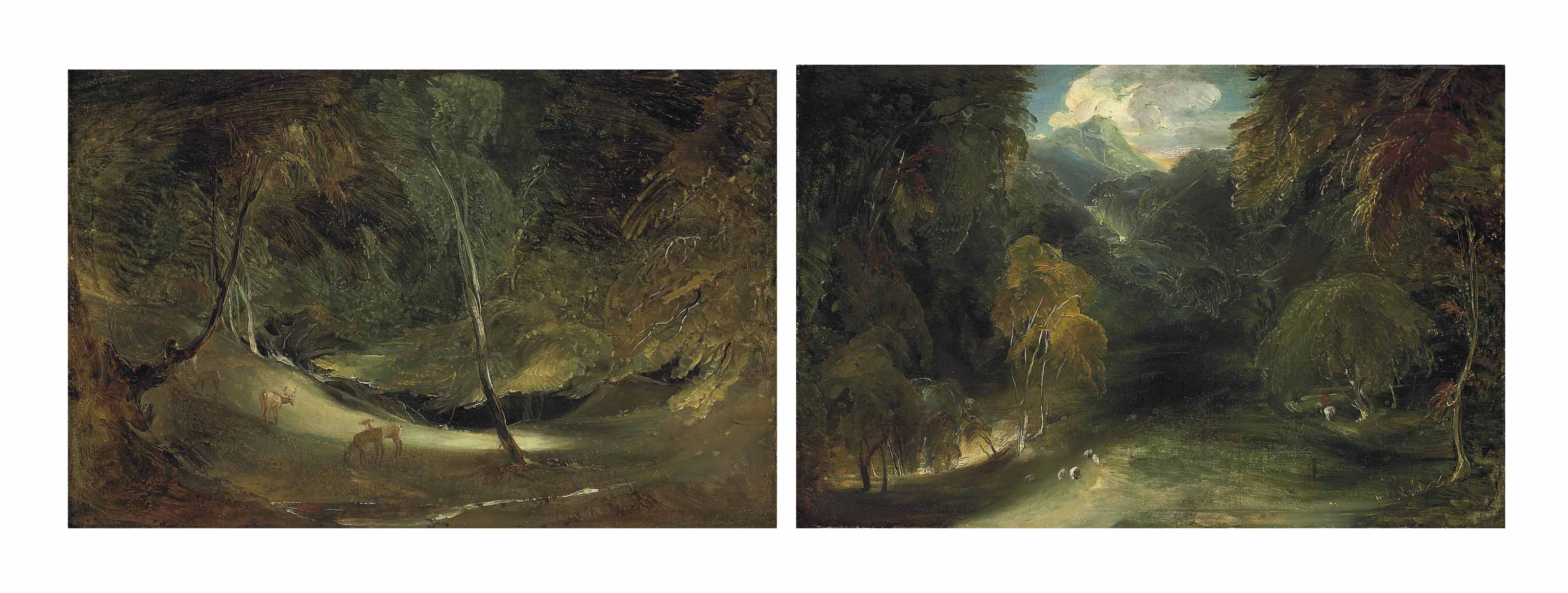 Sir Thomas Lawrence — Натурные исследования: Исток коллектора в парке Илам и вид на Давдейл с видом на Торп-Клауд