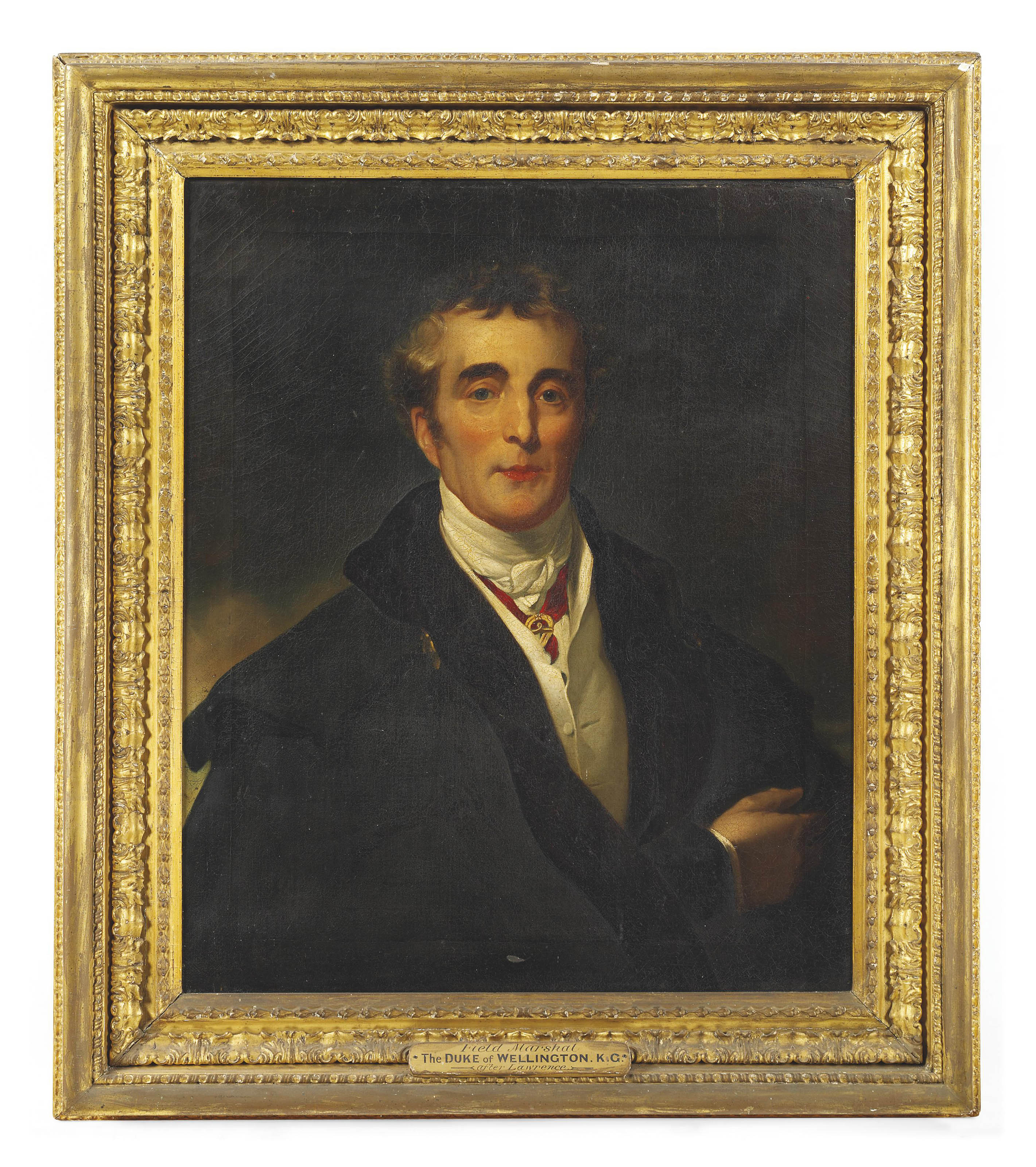 Sir Thomas Lawrence — Портрет Артура Уэлсли, 1-го герцога Веллингтона, королевского адвоката, члена королевской семьи (1769-1852), во весь рост, в гражданской одежде и военном плаще, со знаками отличия ордена Золотого руна