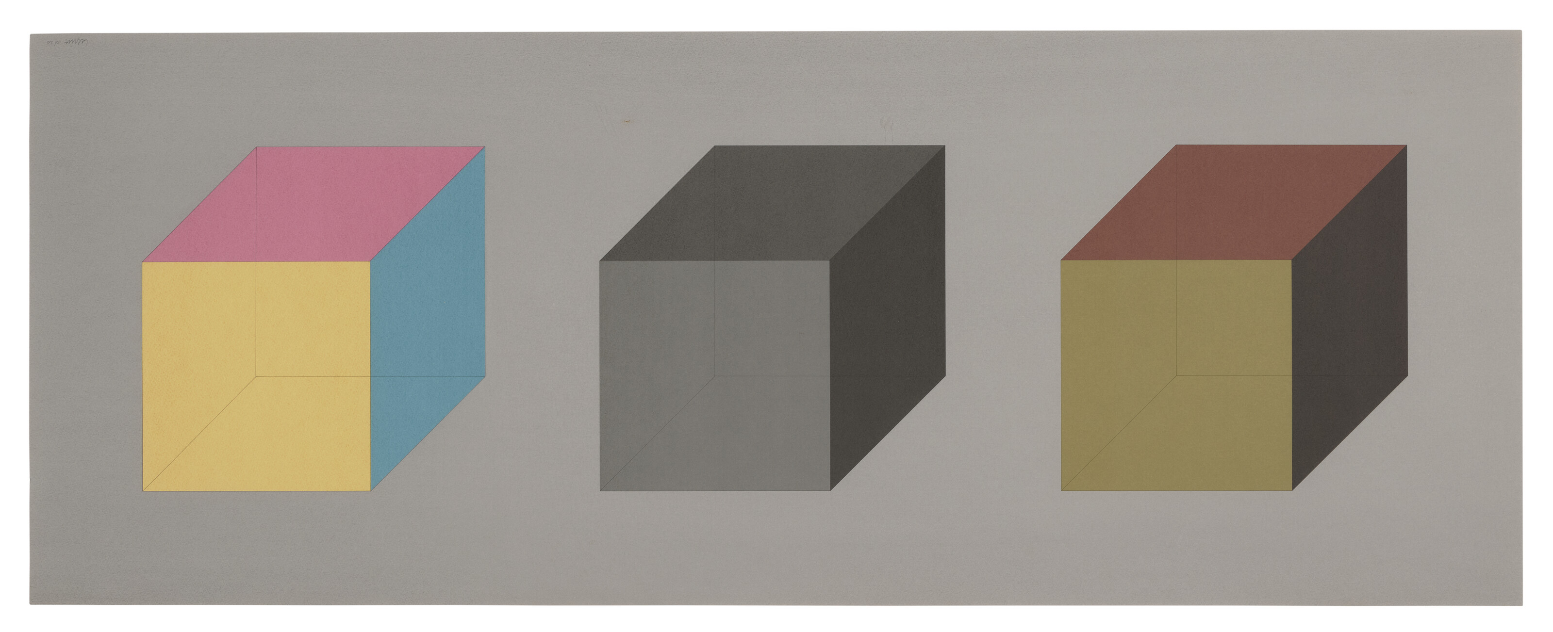 Sol LeWitt — Формы, полученные из цветного куба (простые и наложенные друг на друга), черного и серого цветов, изображение 11