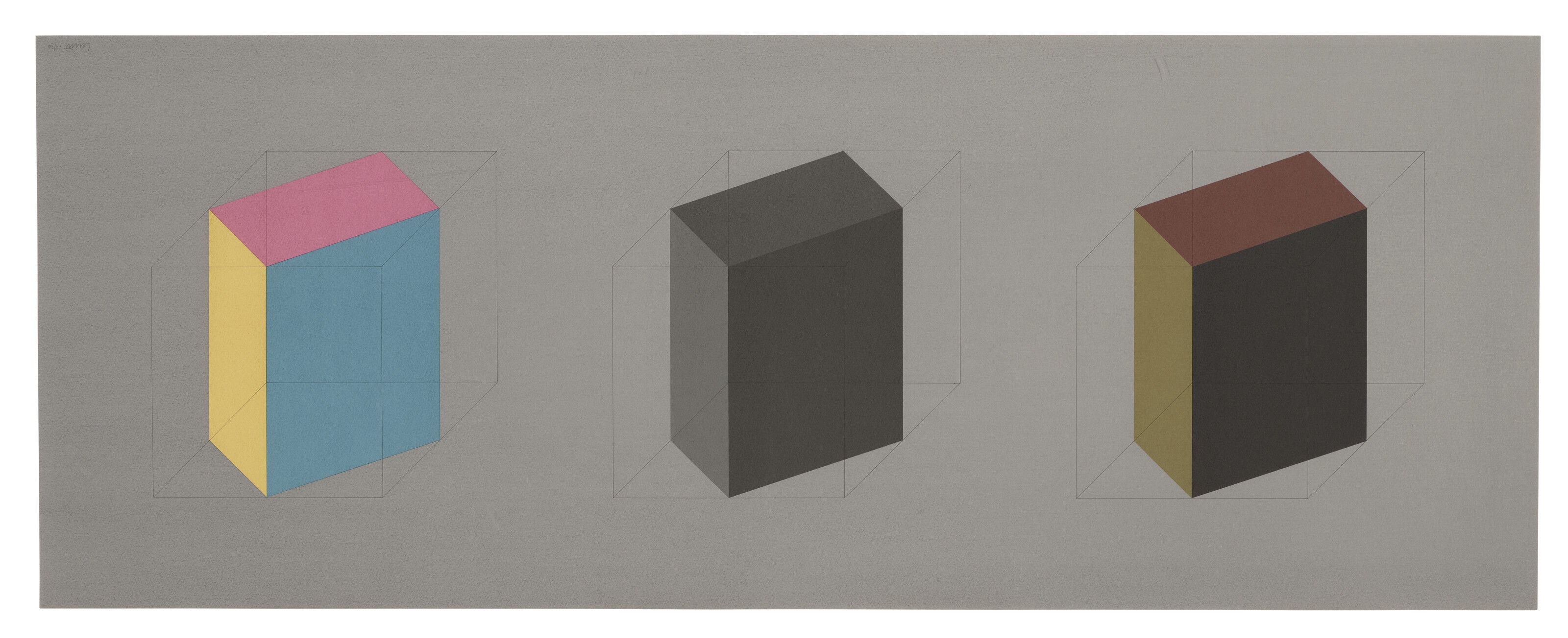 Sol LeWitt — Формы, полученные из цветного куба (простые и наложенные друг на друга), черного и серого цветов, изображение 8
