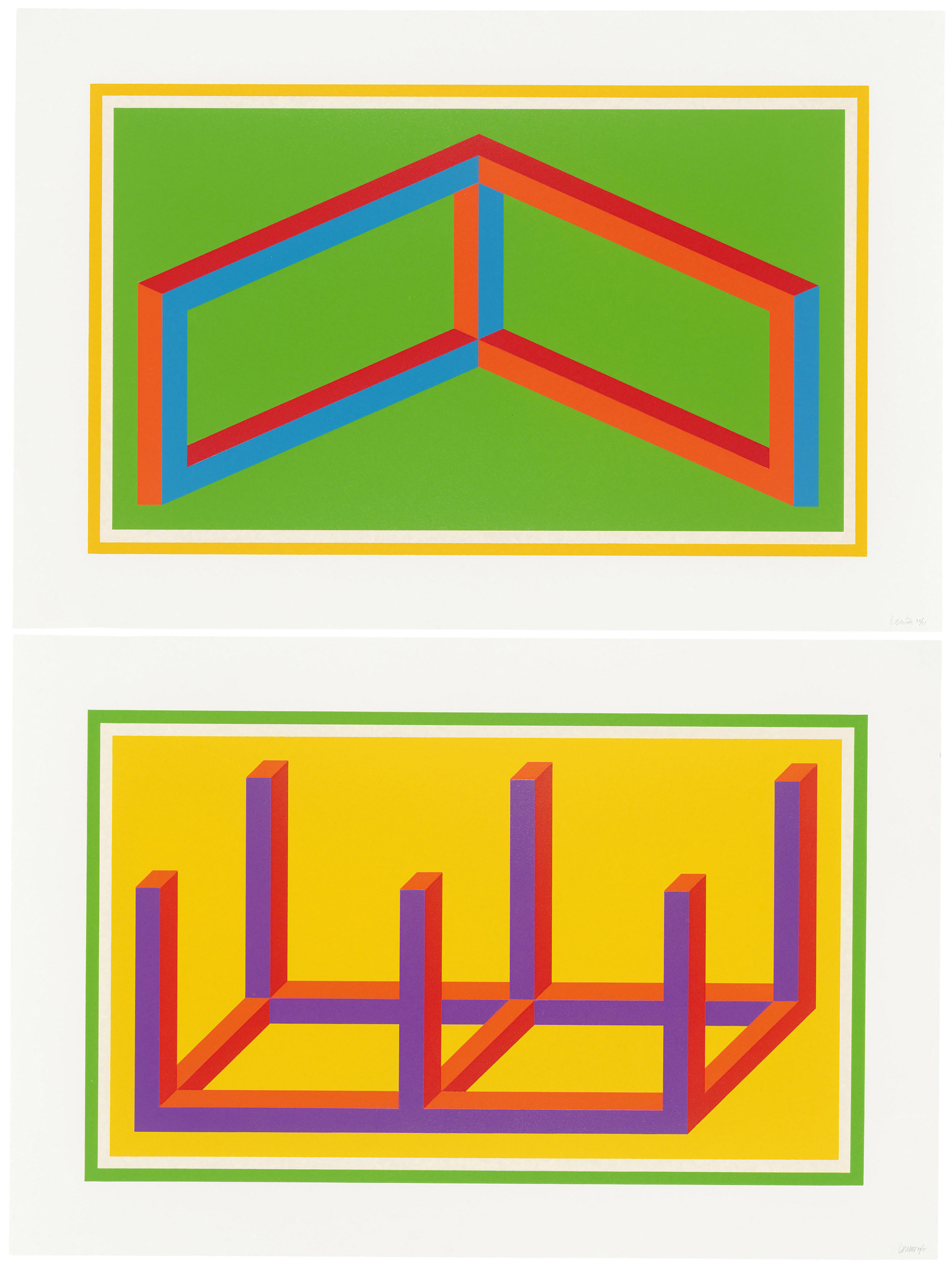 Sol LeWitt — Таблички I и II, из: Изометрические фигуры