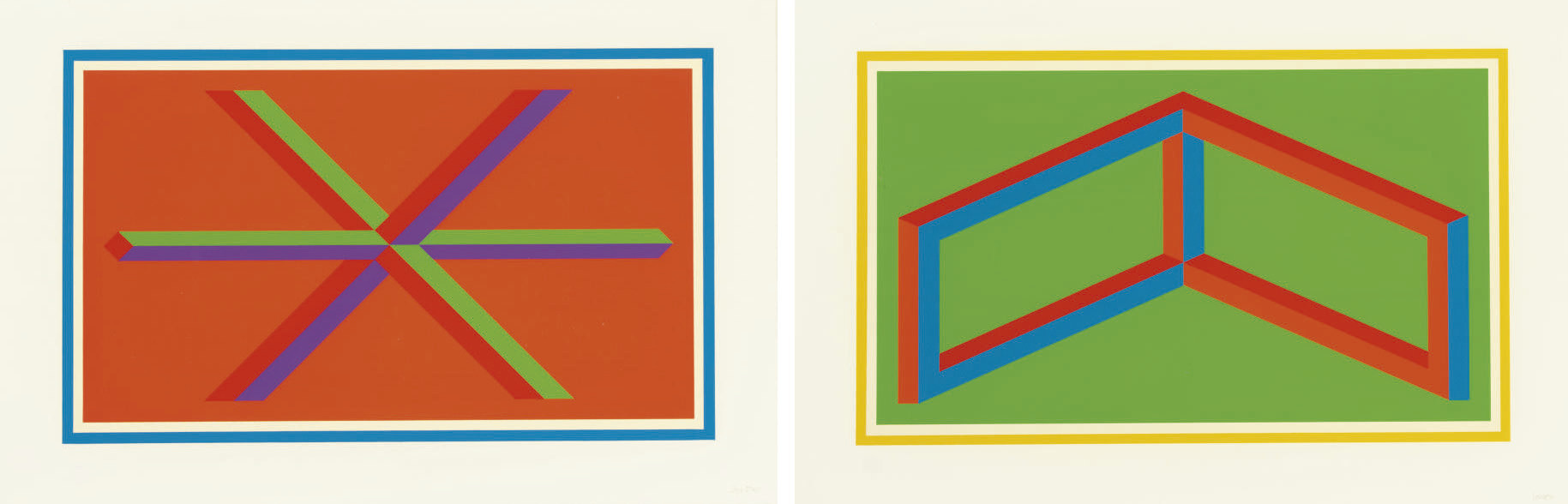 Sol LeWitt — Изометрические фигуры пяти и шести цветов: две пластины
