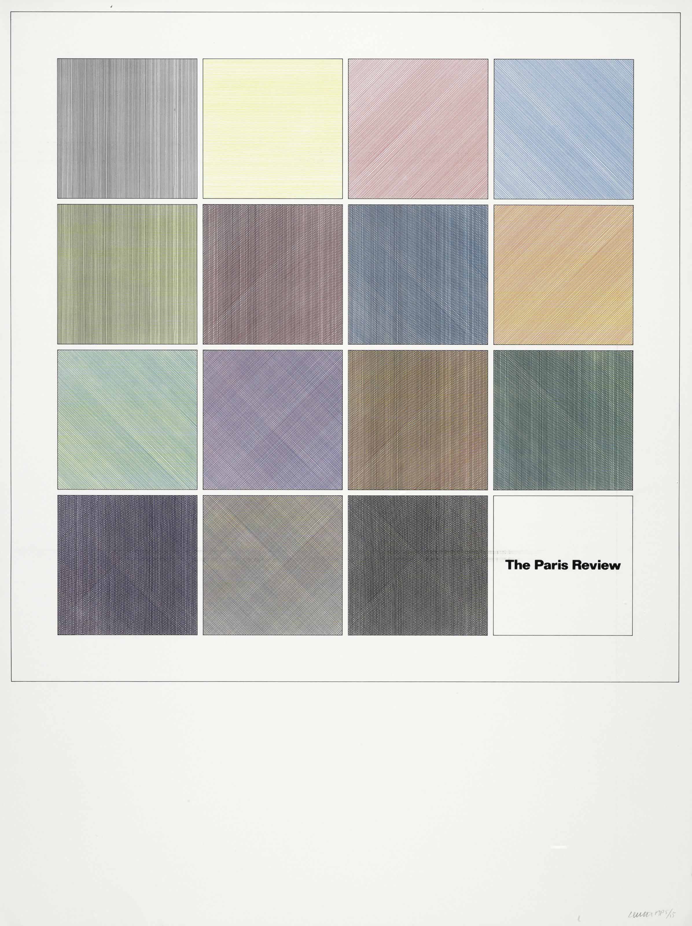 Sol LeWitt — Все одно-, двух-, трех- и Четырехкомпонентные комбинации линий в четырех направлениях и четырех цветах, каждая в пределах квадрата