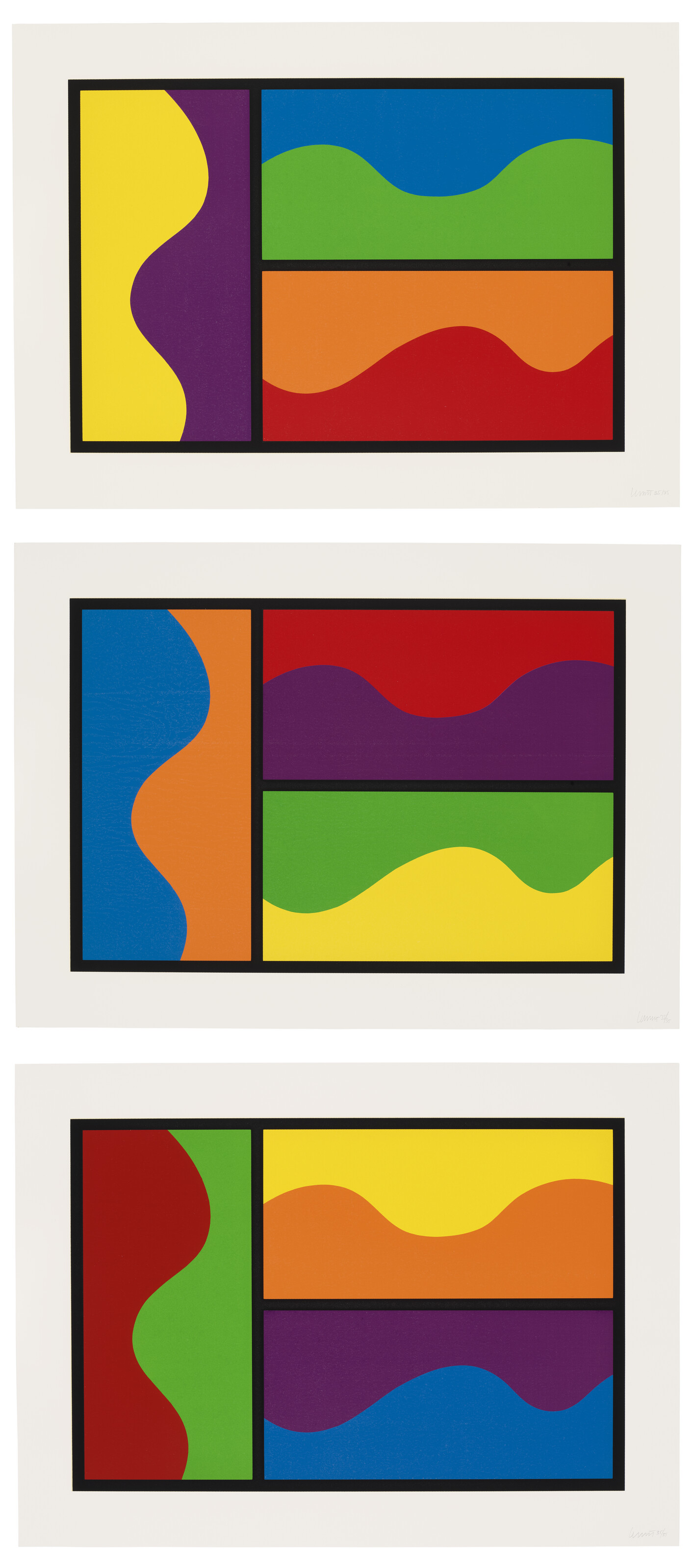 Sol LeWitt — Цвета разделены волнистыми линиями