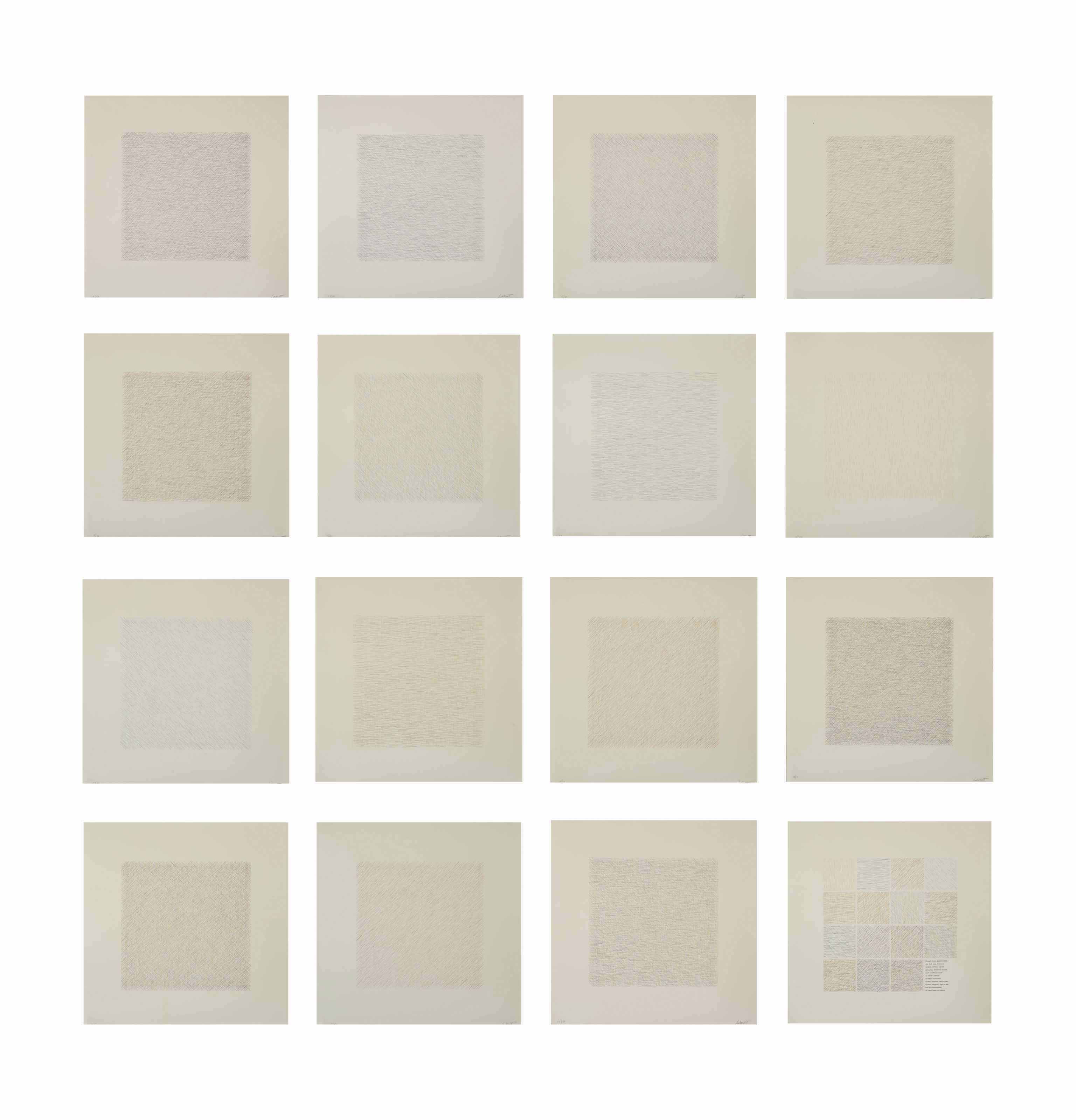 Sol LeWitt — Линии длиной в один дюйм, четыре направления, четыре цвета (Tate L7)