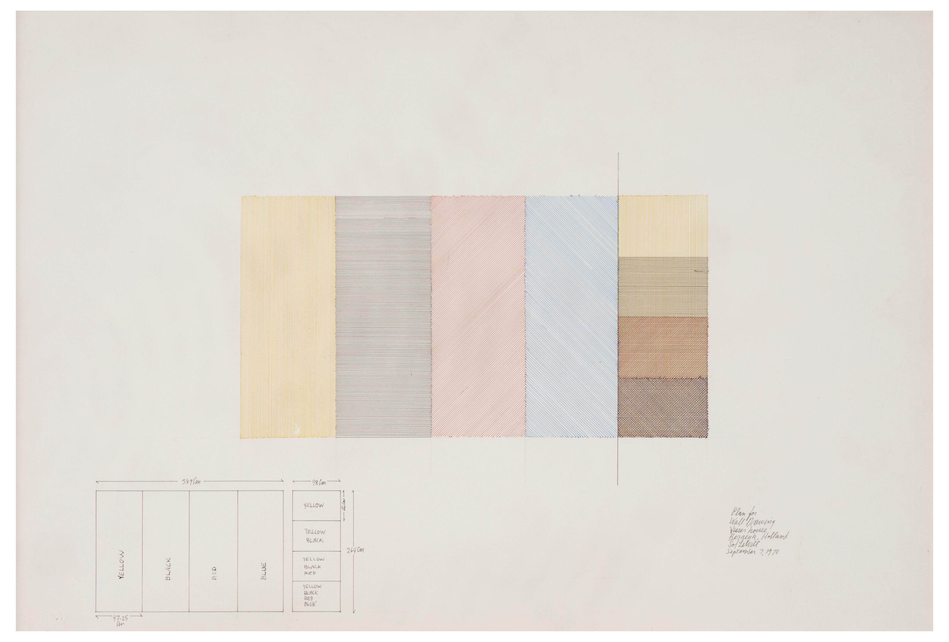 Sol LeWitt — ПЛАН НАСТЕННОГО РИСУНКА, ВИССЕР-ХАУС, БЕРГЕЙК, ГОЛЛАНДИЯ