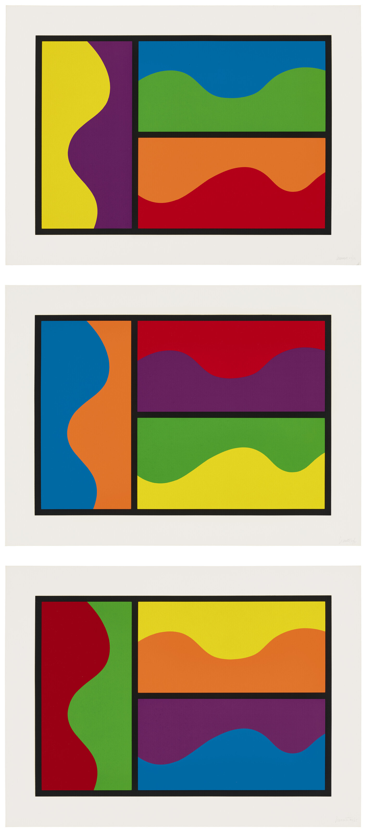 Sol LeWitt — Цвета разделены волнистыми линиями