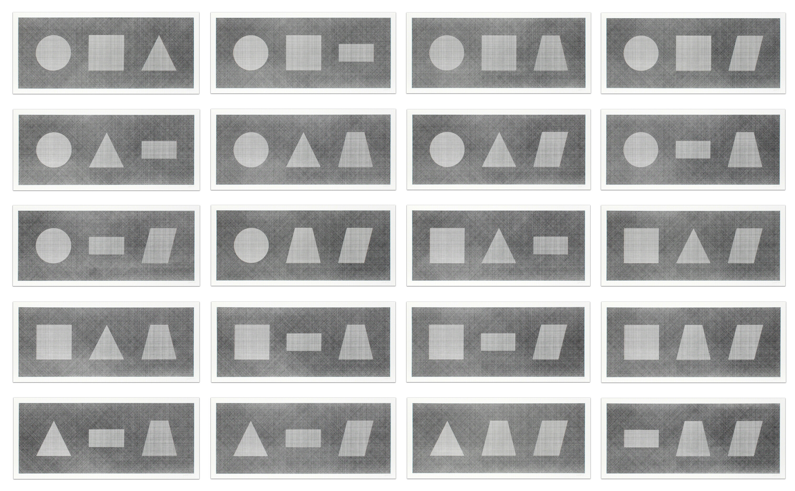 Sol LeWitt — Шесть геометрических фигур и все их комбинации : 20 принтов