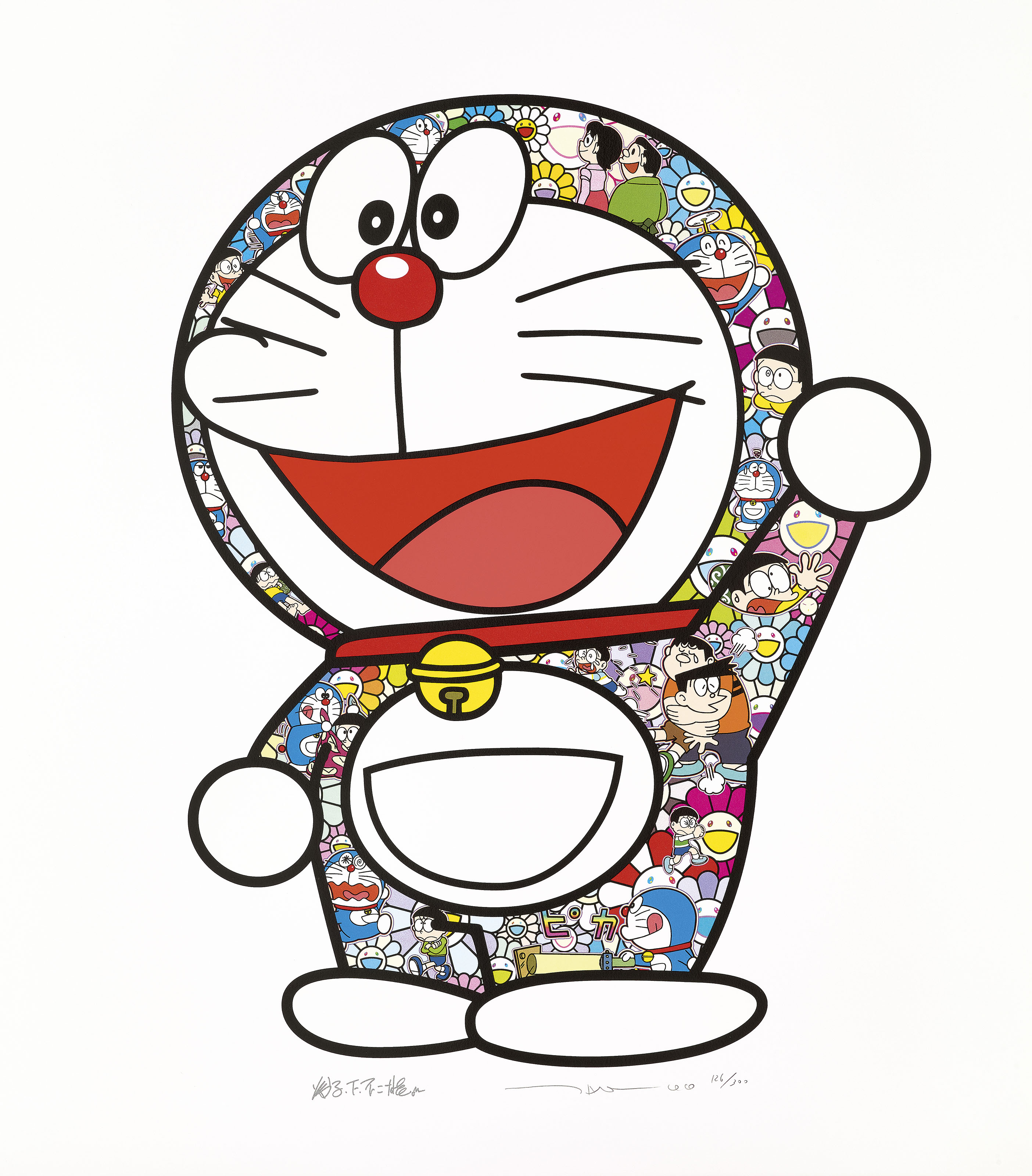 Takashi Murakami — Такаши Мураками, Дораэмон: Гип-Гип, ура!; Дораэмон: Поехали!; Дораэмон: Спасибо; В бесконечном путешествии на машине времени с автором Фудзико Ф. Фудзио: Набросок двери Anywhere Door и многое другое ждет вас за дверью Anywhere Door, изображение 5