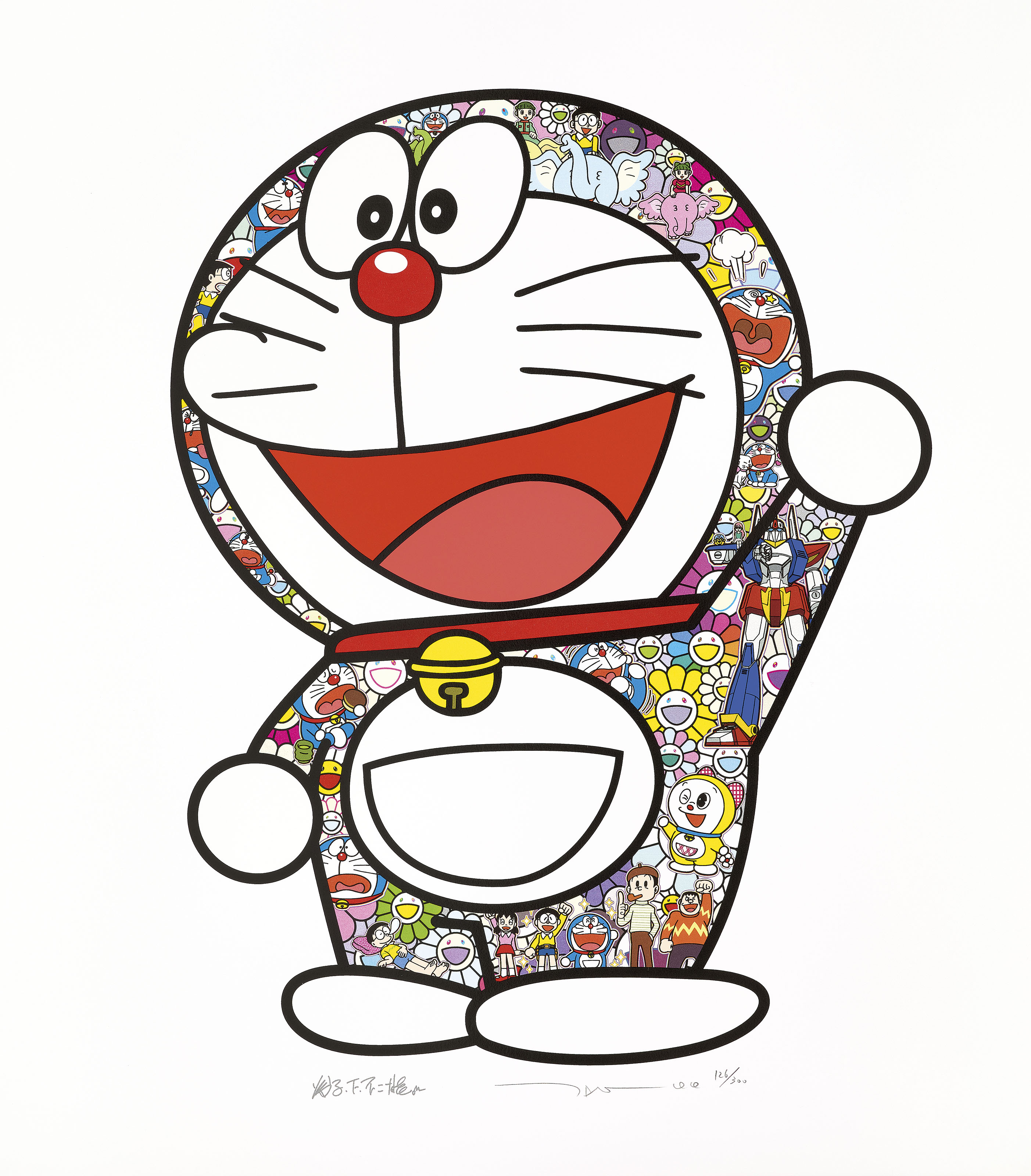 Takashi Murakami — Такаши Мураками, Дораэмон: Гип-Гип, ура!; Дораэмон: Поехали!; Дораэмон: Спасибо; В бесконечном путешествии на машине времени с автором Фудзико Ф. Фудзио: Набросок двери Anywhere Door и многое другое ждет вас за дверью Anywhere Door, изображение 6