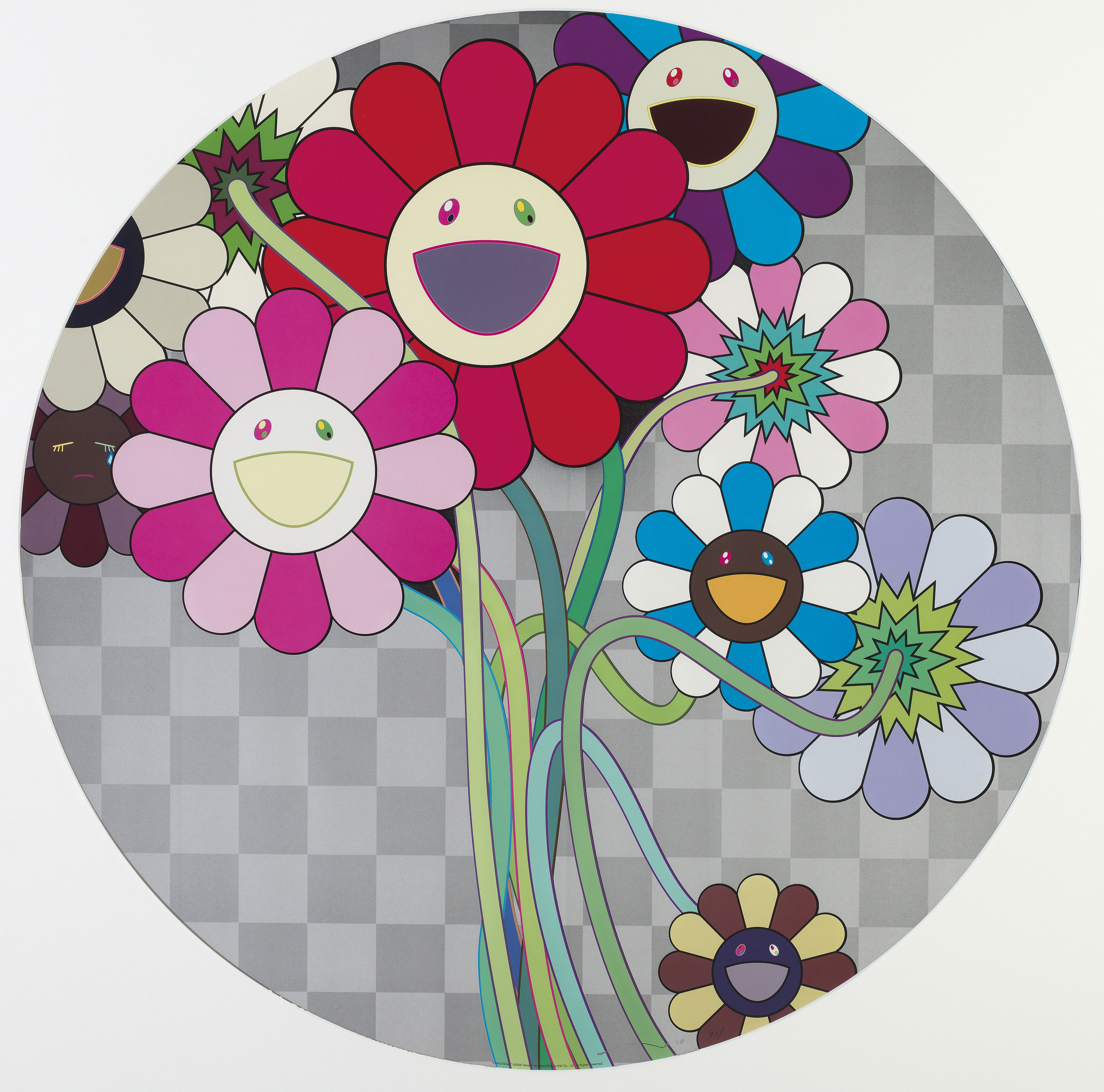 Takashi Murakami — Цветы для Элджернона; Цветы есть даже в Цифровом мире; Фиолетовые цветы в букете; Серебро Уорхола, изображение 2