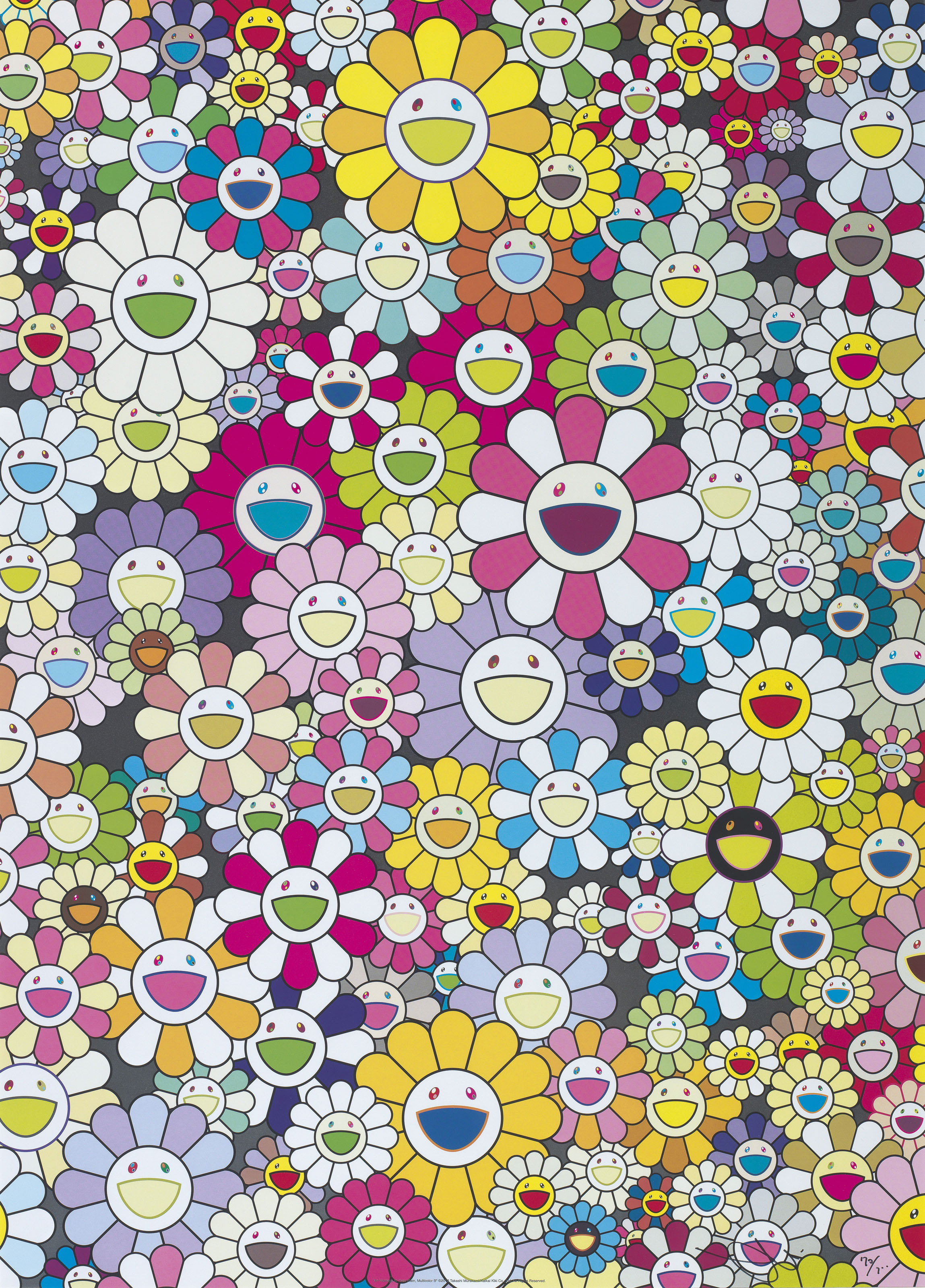 Takashi Murakami — Дань уважения Monopink 1960 B; Дань уважения Monogold 1960 B; Дань уважения IKB 1957 B; Дань уважения Yves Klein Multicolor B, изображение 2